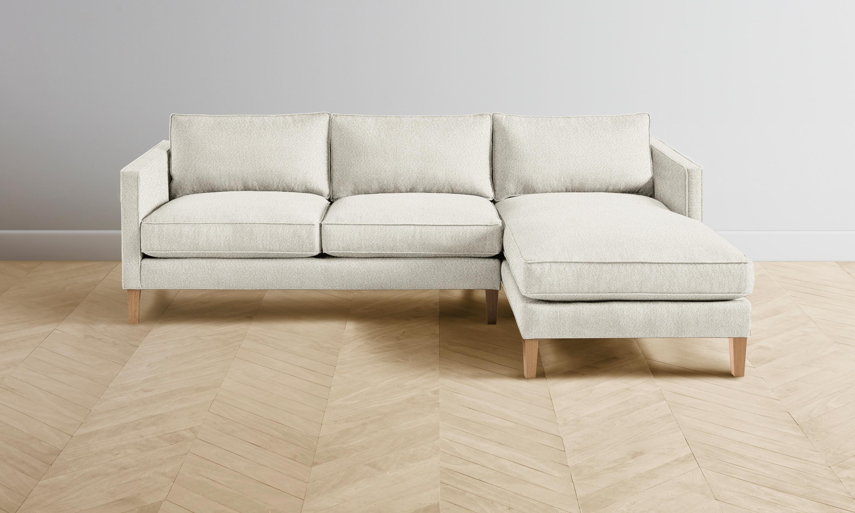 Premium Crosby Sectional Sofa - Italian Bouclé Fabric in White | Modern Living Room Furniture for Cozy Home & Stylish Entertaining