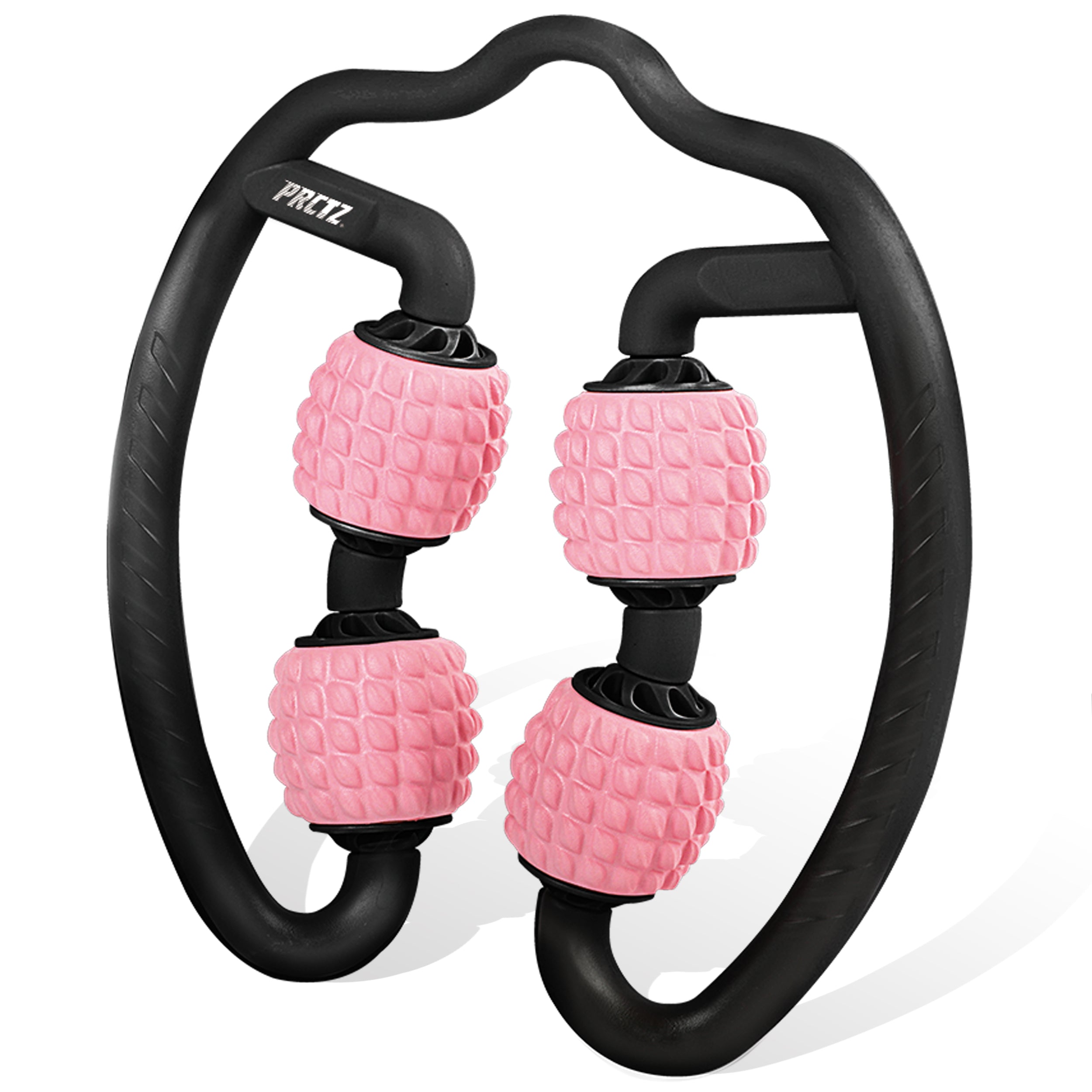PRCTZ 4-Point Massage Foam Roller - Handheld Muscle Massager for Back, Neck & Shoulder Pain Relief - Portable Deep Tissue Massage Tool for Athletes, Yoga & Post-Workout Recovery
