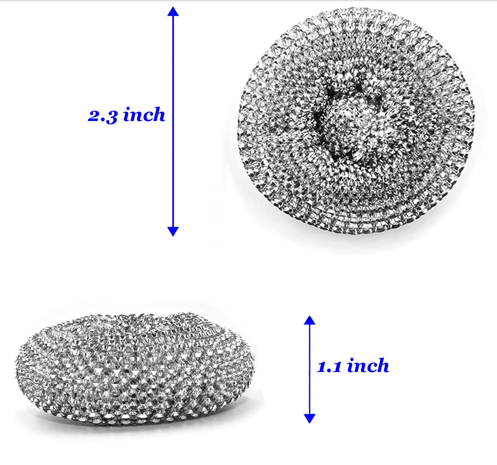 9-Pack Stainless Steel Scourer Pads for Kitchen & Bathroom Cleaning