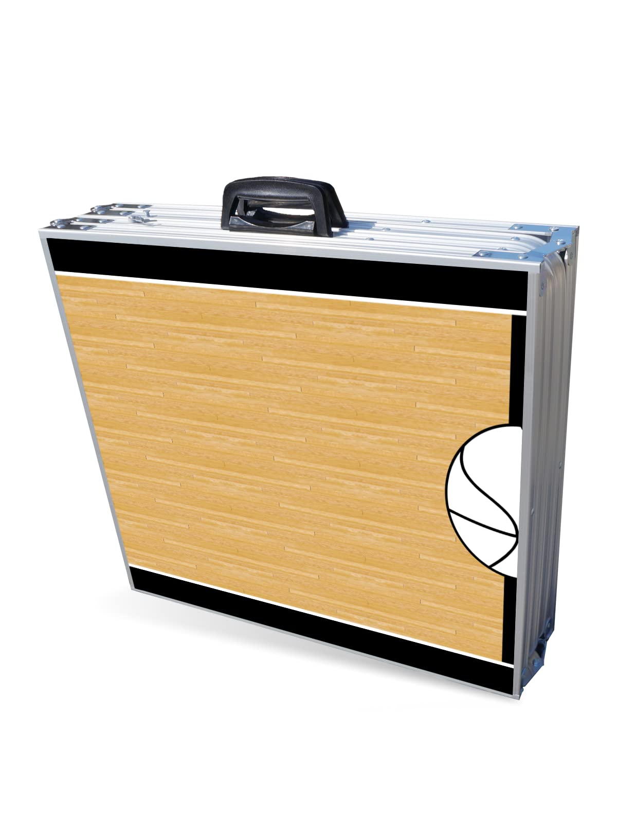 8-Foot Folding Portable Beer Pong Table with LED Lights & Cup Holders - Brooklyn Basketball Court Design - Perfect for Parties, Tailgates & Backyard Games (Multiple Models Available)