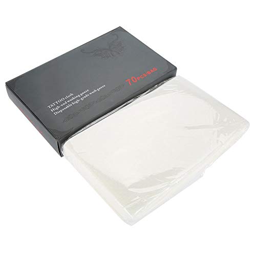 70pcs Disposable Tattoo Towels - Cotton Facial Tissues for Tattoo Aftercare, Skin Cleaning & Makeup Removal - Ideal for Tattoo Shops, Spas & Home Skin Care
