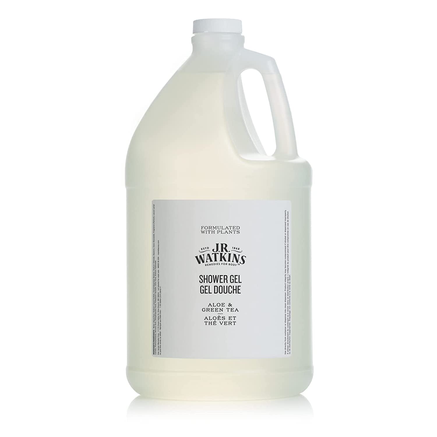 J.R. Watkins Aloe & Green Tea Shower Gel Body Wash - 1 Gallon Refill Size for Spa-Like Bath Experience at Home | Moisturizing & Refreshing for Daily Use