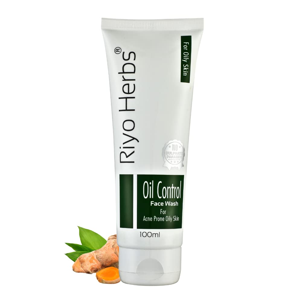 Riyo Herbs Oil Control Face Wash 100ml with 2% Salicylic Acid - Tea Tree, Neem & Aloe Vera for Oily & Acne-Prone Skin | Deep Cleansing & Pore Minimizing | Perfect for Daily Skincare Routine & Breakout Prevention
