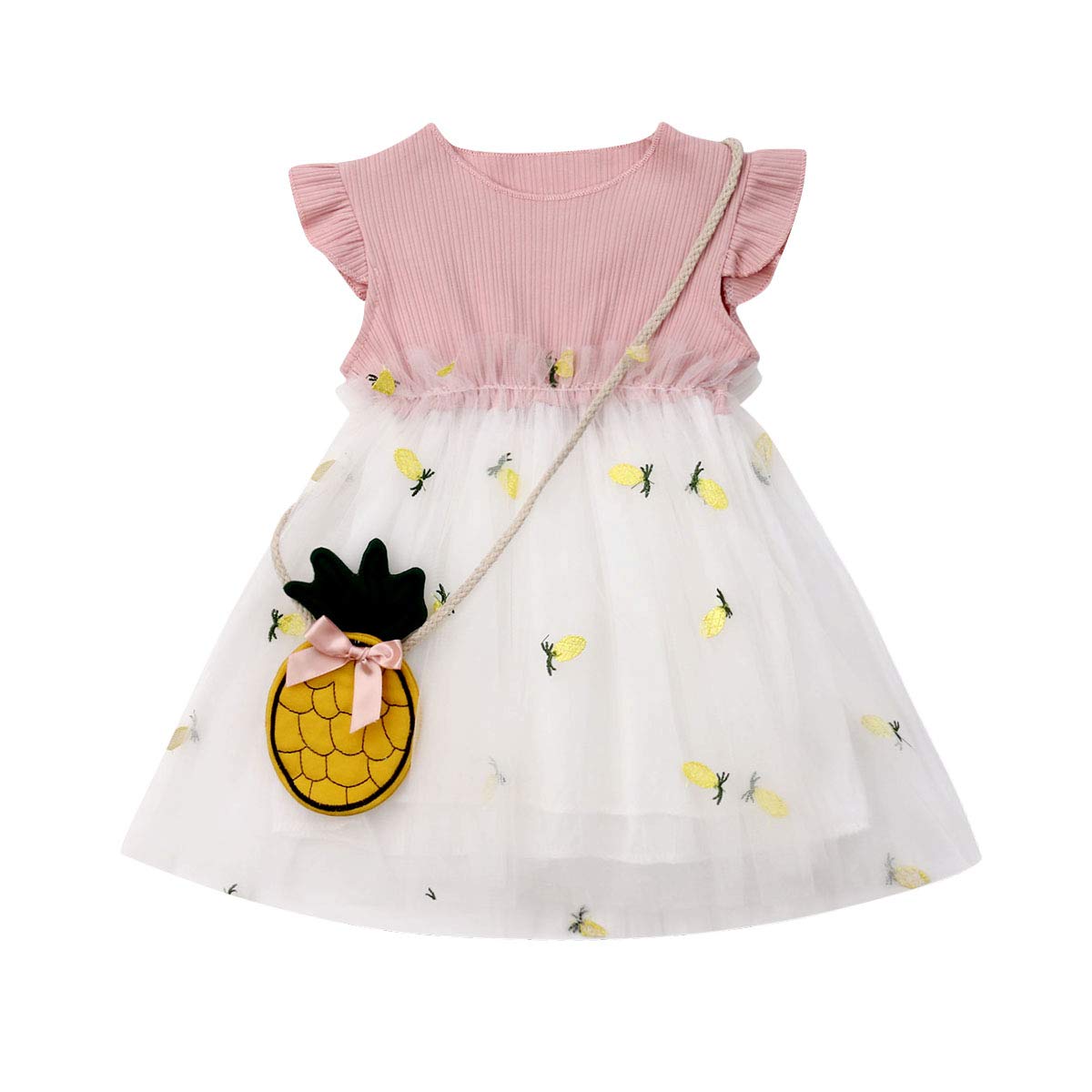 Toddler Baby Girl Summer Dress - Ruffle Sleeveless Strap Rainbow Tutu Princess Sundress | Perfect for Beach, Birthday Parties & Photo Shoots