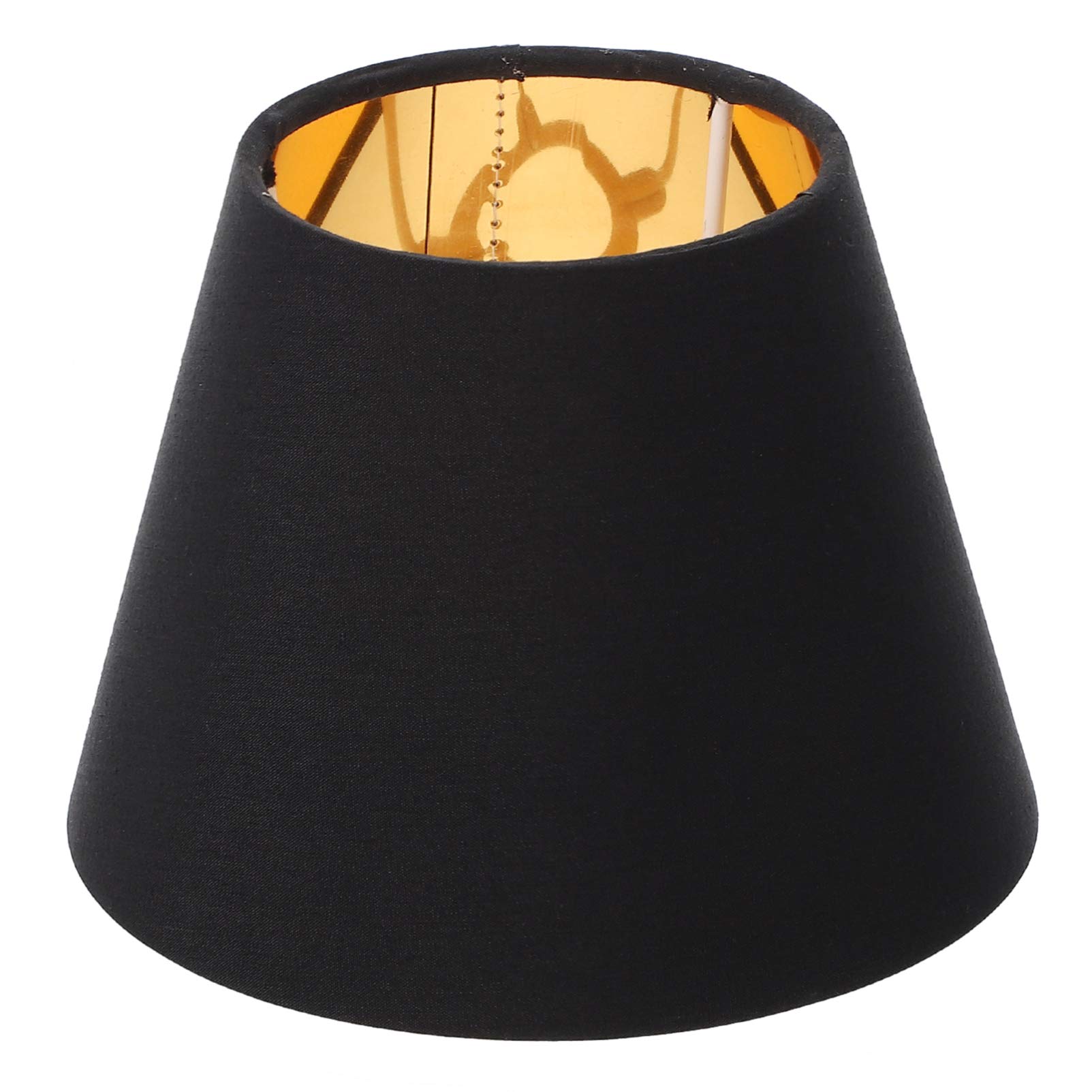 Medium White Fabric Lamp Shade with E14 Base & Golden Lining - 4.7x4.7x5.9 Inch Screw-On Lampshade for Table Lamps, Floor Lights & Home Decor - Perfect for Living Room, Bedroom & Office Lighting