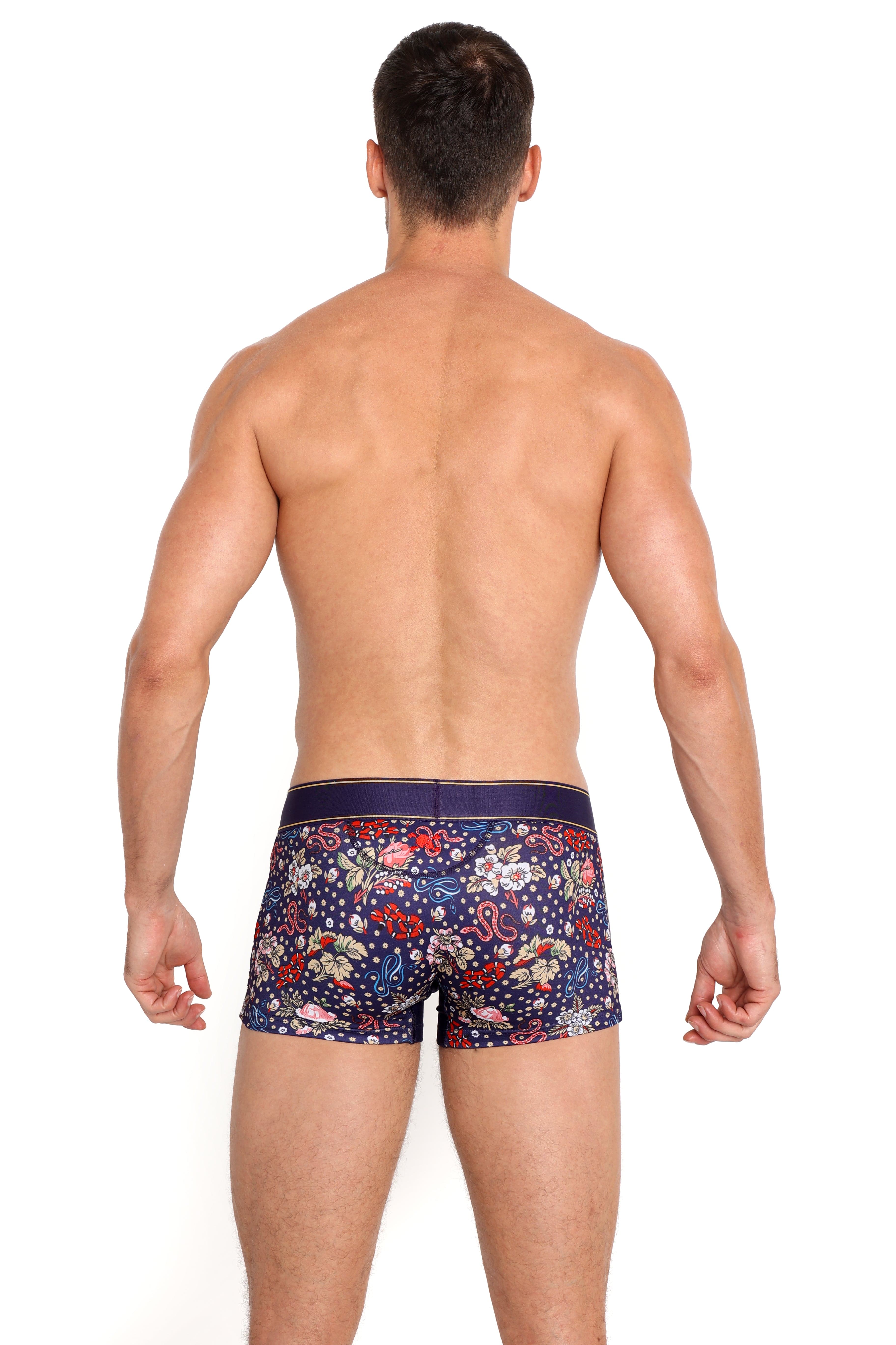 Stylish Ditsy Snake Floral Print Swim Trunks for Men - Perfect for Beach Vacations, Pool Parties & Summer Outings