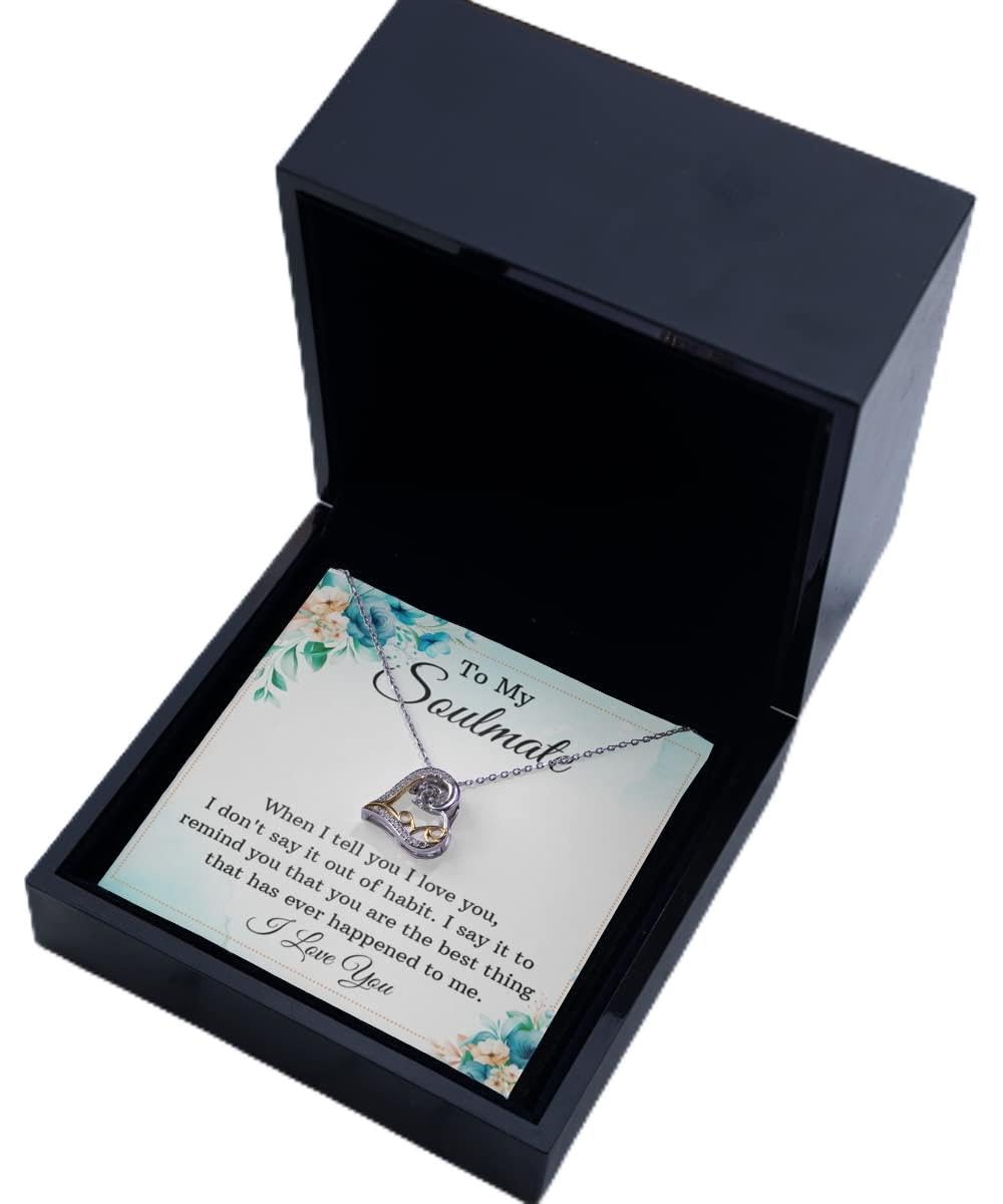 Zapbest My Soulmate Birthday Necklace for Wife, Girlfriend - Sterling Silver Love Dancing Pendant - Perfect for Anniversary, Valentine's Day & Romantic Gifts