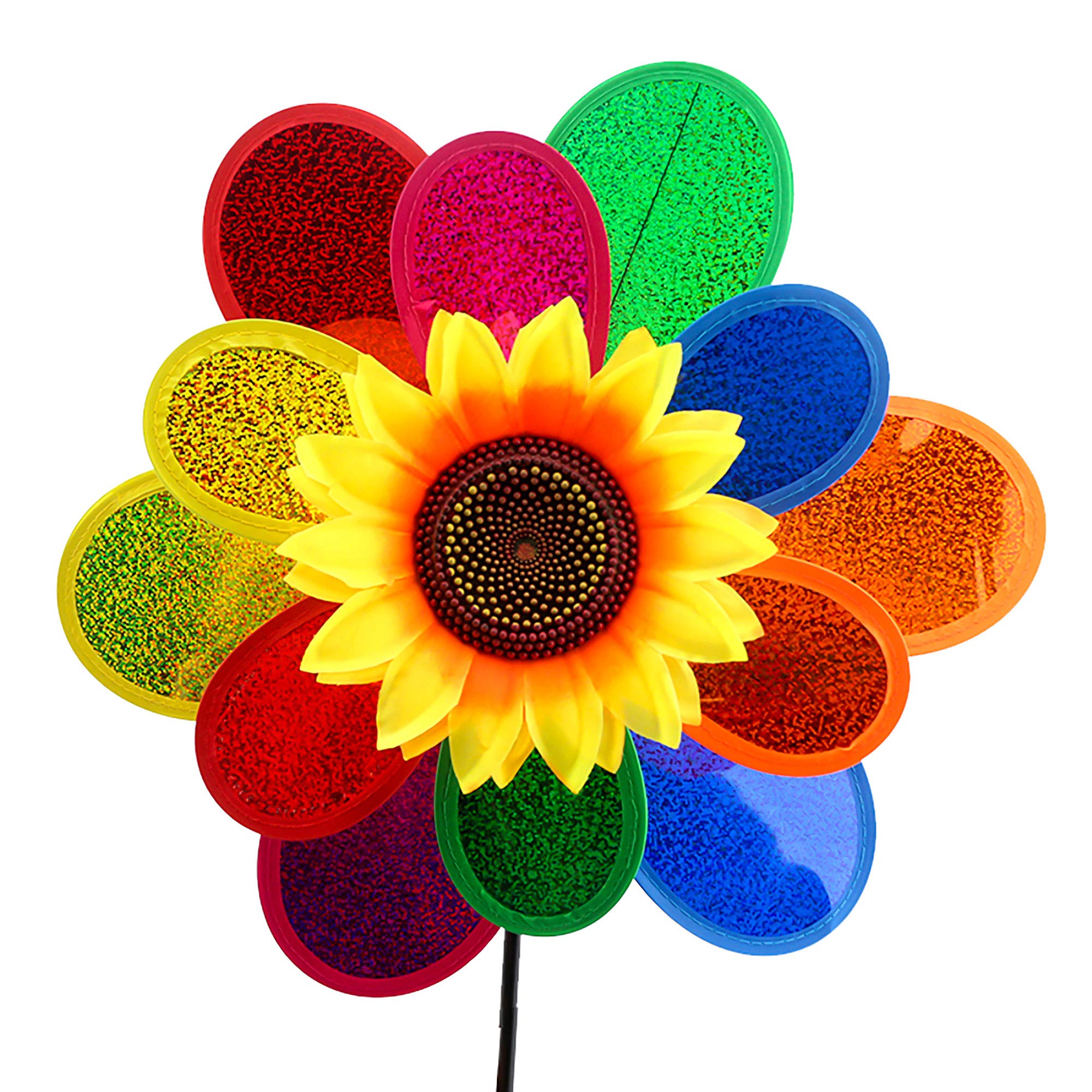 Janizy Sunflower Lawn Pinwheels - Colorful Wind Spinners for Garden Decor, Outdoor Party & Kids Play | Durable Yard Art for Patio, Lawn & Backyard | Perfect for Summer BBQs, Birthday Parties & Outdoor Decorations