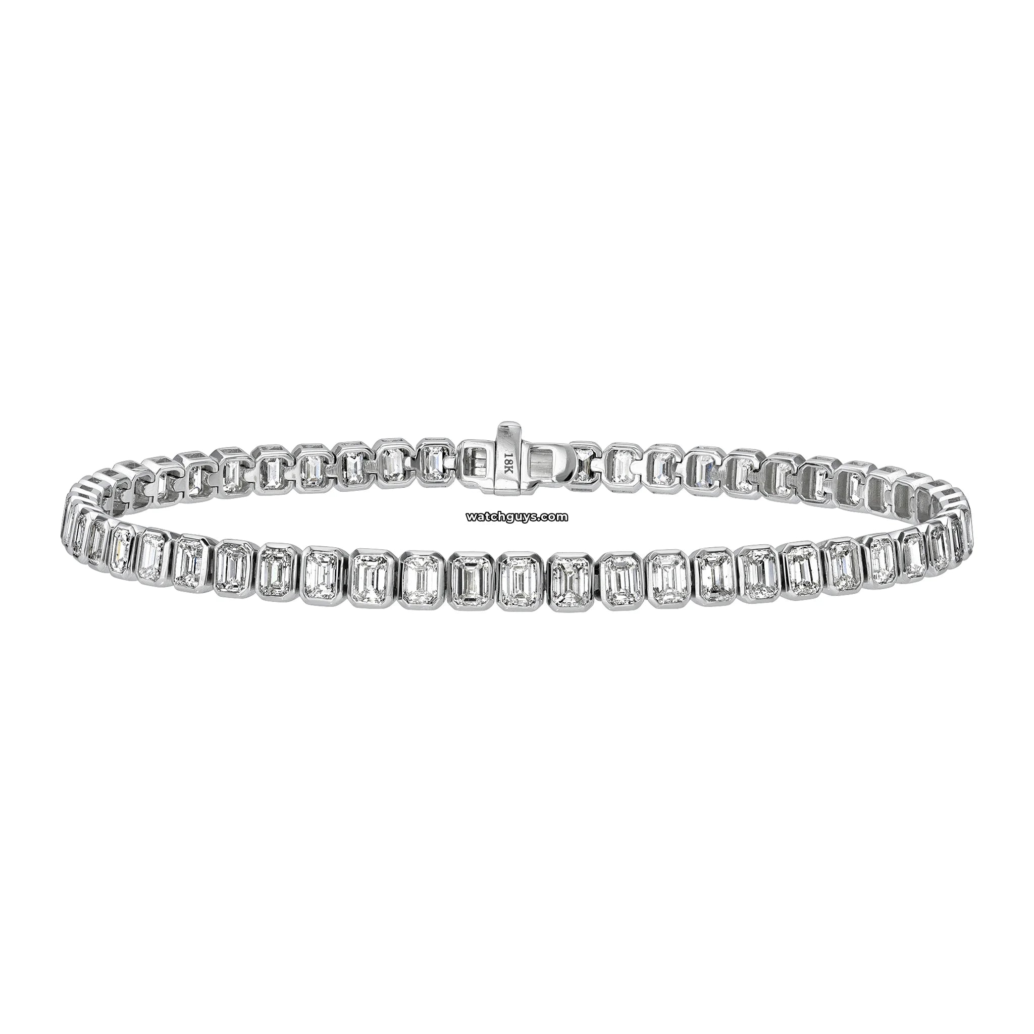 7.90 Carat Emerald Diamond Tennis Bracelet in 18k White Gold - Elegant Jewelry for Weddings, Parties & Special Occasions