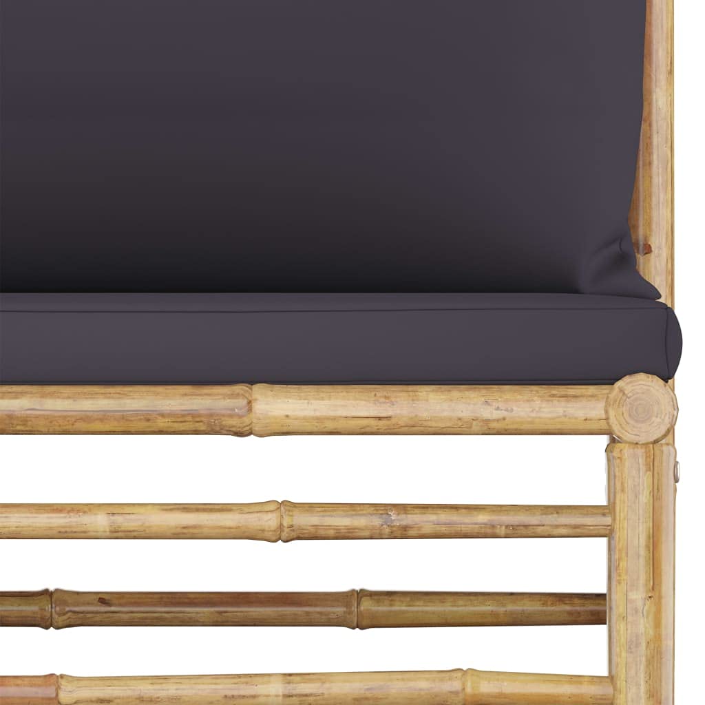 3 Piece Outdoor Garden Dining Set, Bamboo Table and Chairs with Comfortable Cushions, Patio Furniture for Conversation and Coffee, Durable Bamboo Frame