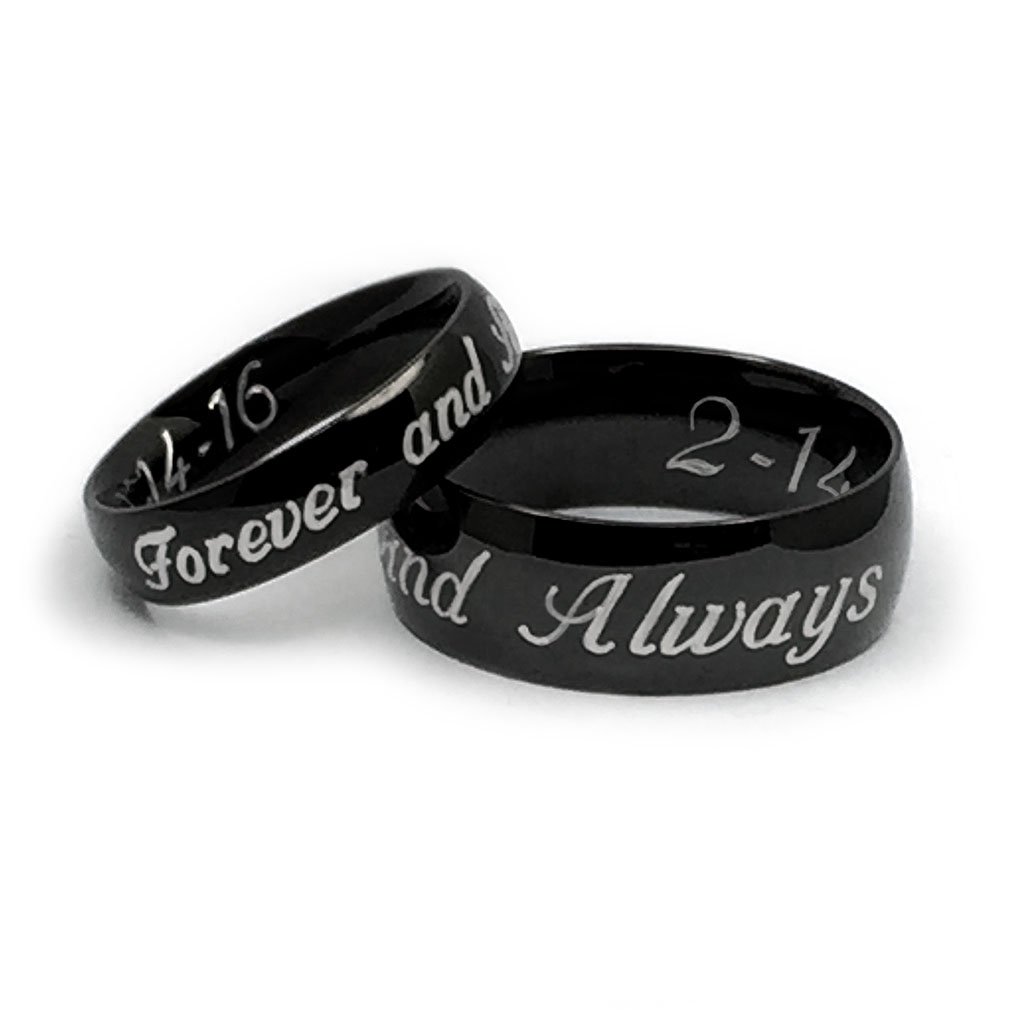 Personalized Tungsten Wedding Bands for Men and Women - His & Her Matching Anniversary Rings, Promise Rings TCR165 - Perfect for Engagements, Weddings & Romantic Gifts