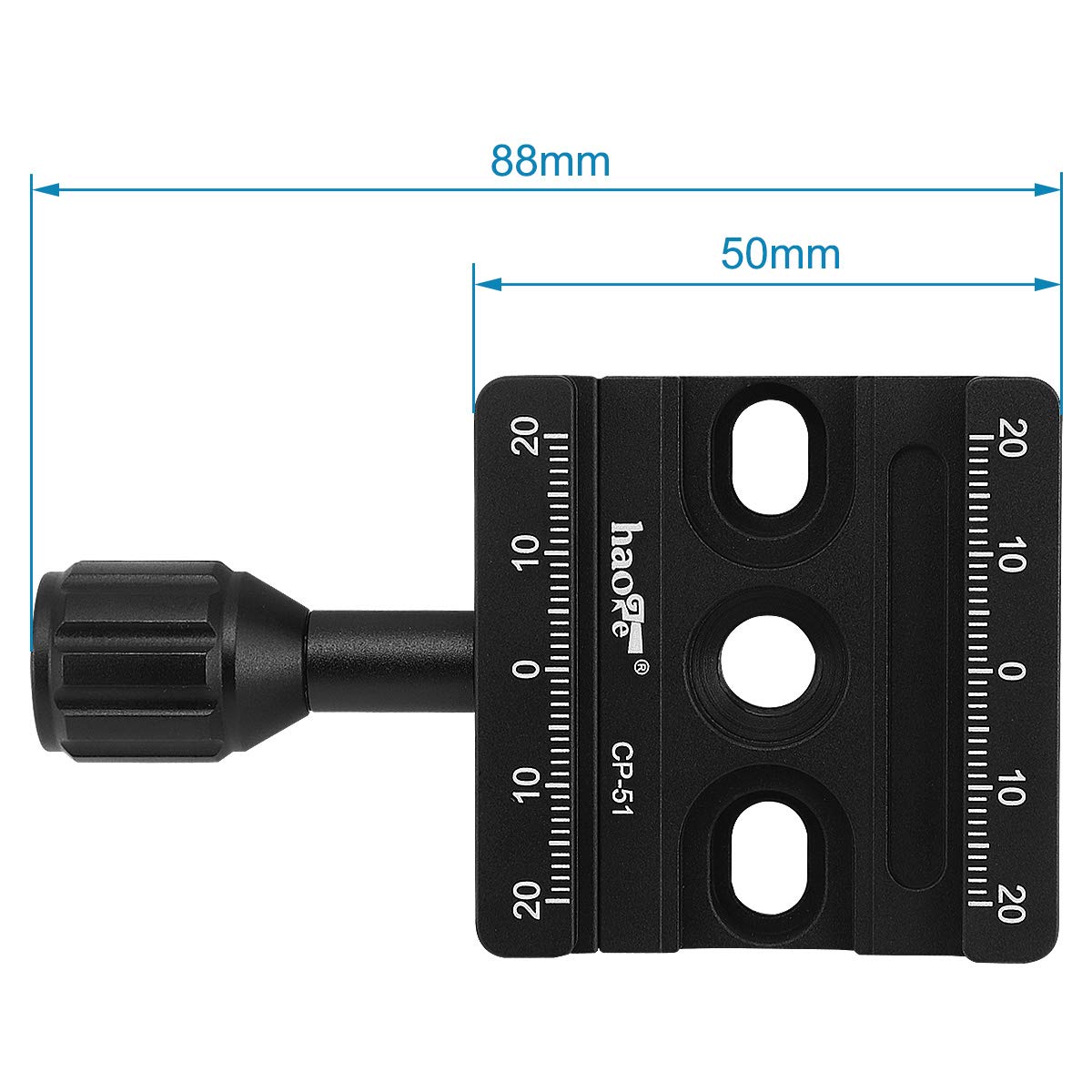 Haoge Combo Boss Adapter Converter - 50mm Arca Swiss Compatible Quick Release Clamp for Manfrotto Tripod Ball Head Replacement | Perfect for DSLR Cameras, Video Shooting & Outdoor Photography