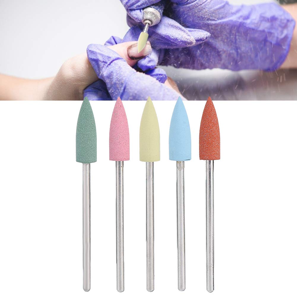 5pcs Silicone Nail Drill Bits Set - Professional Manicure & Pedicure Polishing Burr for Acrylic Nails - Gentle Nail Filing & Smoothing - Perfect for Home Salon & Nail Art Enthusiasts