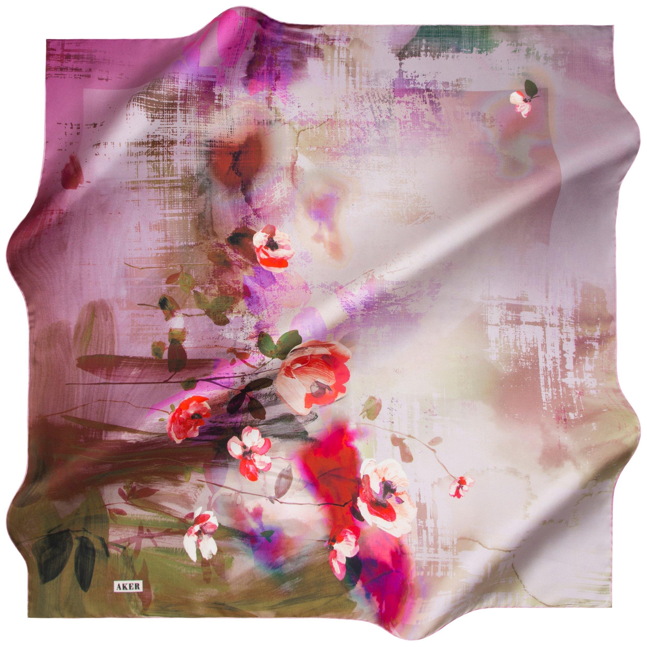 Aker No. 92 Watercolor Silk Hair Wrap - Soft & Luxurious Head Scarf for Women, Perfect for Sleeping, Travel & Styling