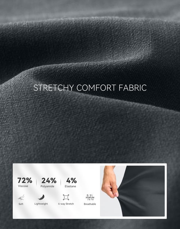 Women's 9'' Knee Length Golf Shorts with Pockets - Stretch Quick Dry Bermuda Long Shorts for Casual & Work | Perfect for Golfing, Office Wear & Summer Outfits
