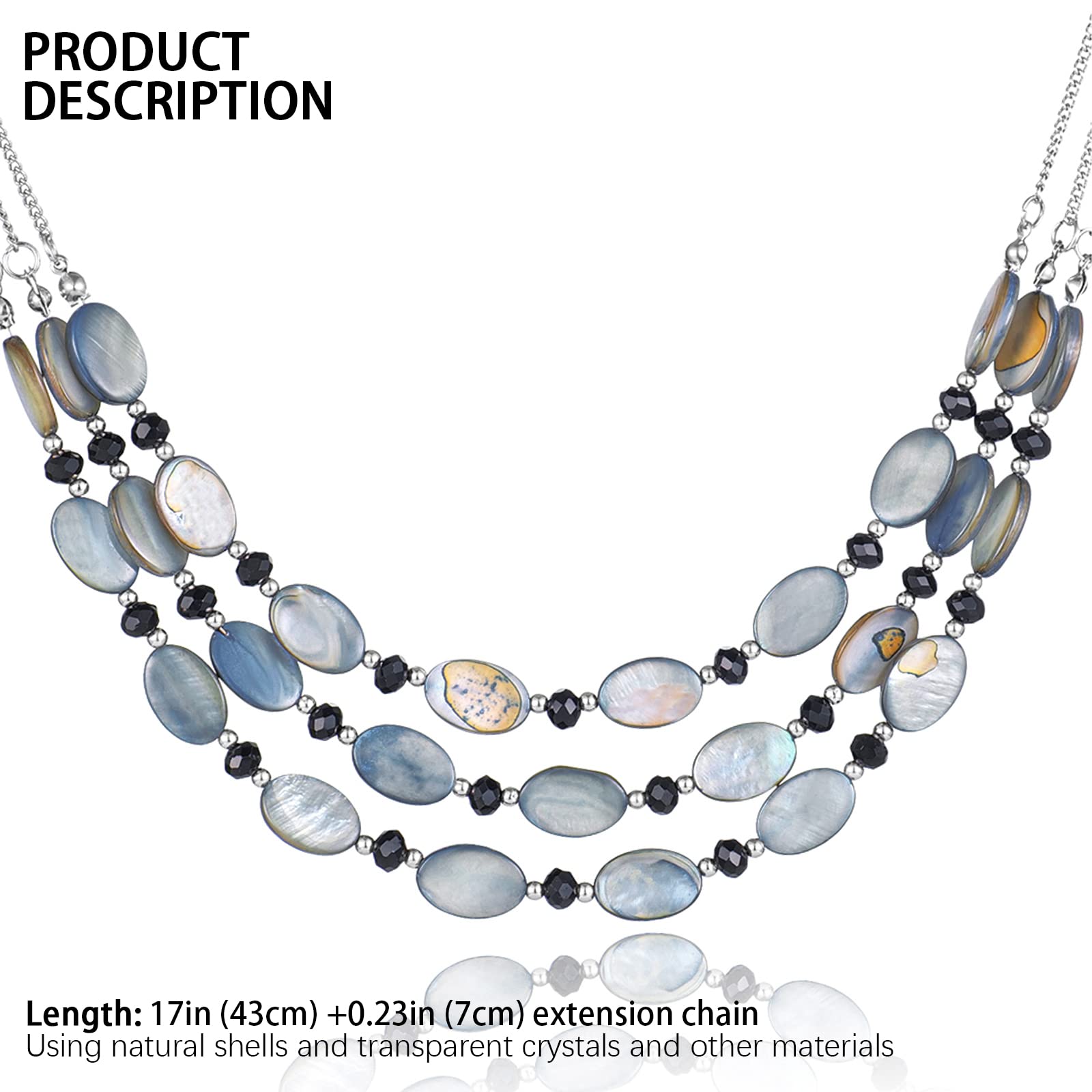 FULU AUTUMN Chunky Layered Beaded Necklace for Women - Multi Strand Statement Jewelry, Fashion Birthday Gift for Mom - Perfect for Parties, Weddings & Casual Wear