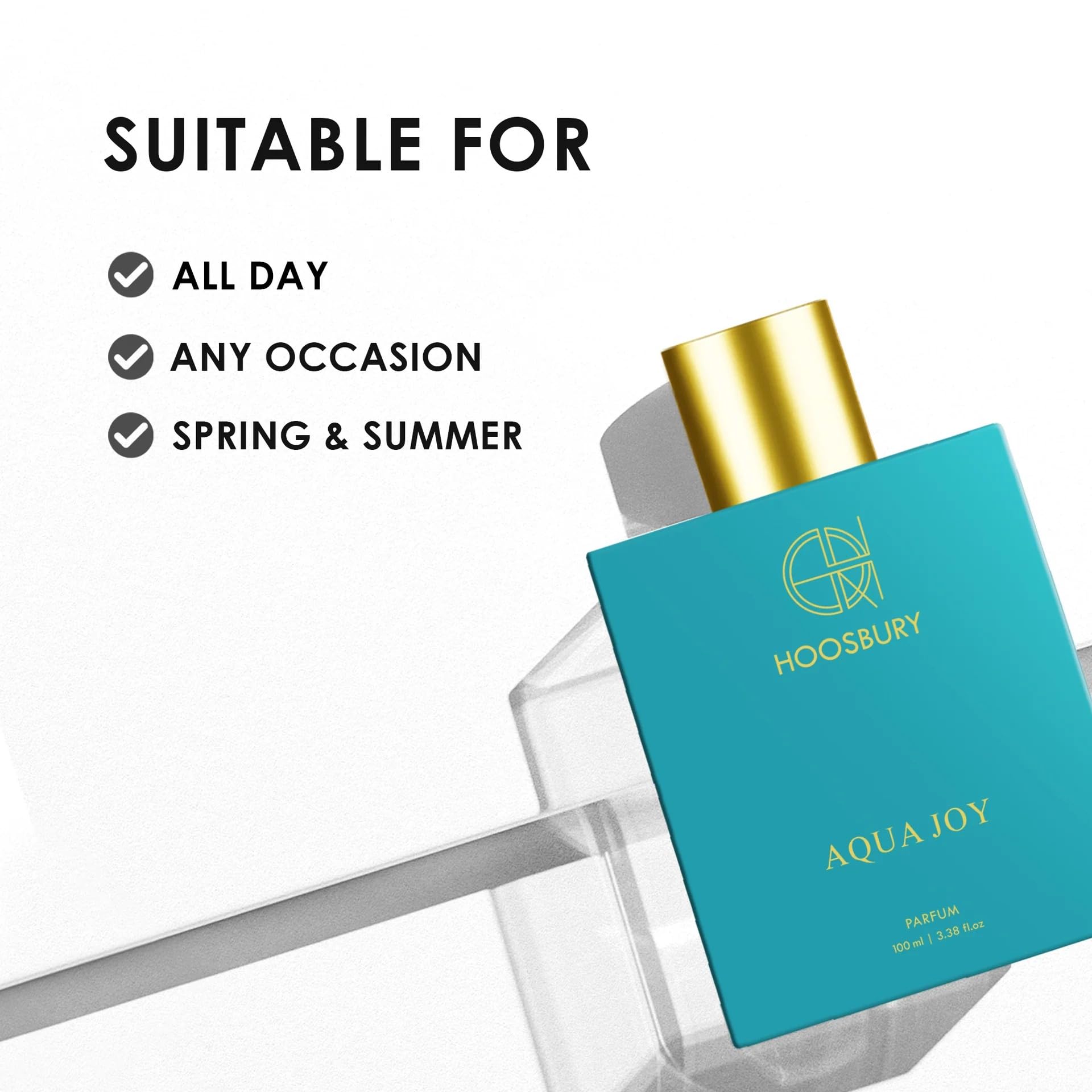 Luxury Aqua Joy Arabian Perfume for Women & Men - Unisex Long Lasting Amber Cologne - 3.38 oz Eau de Parfum - Perfect for Date Night, Office & Special Occasions