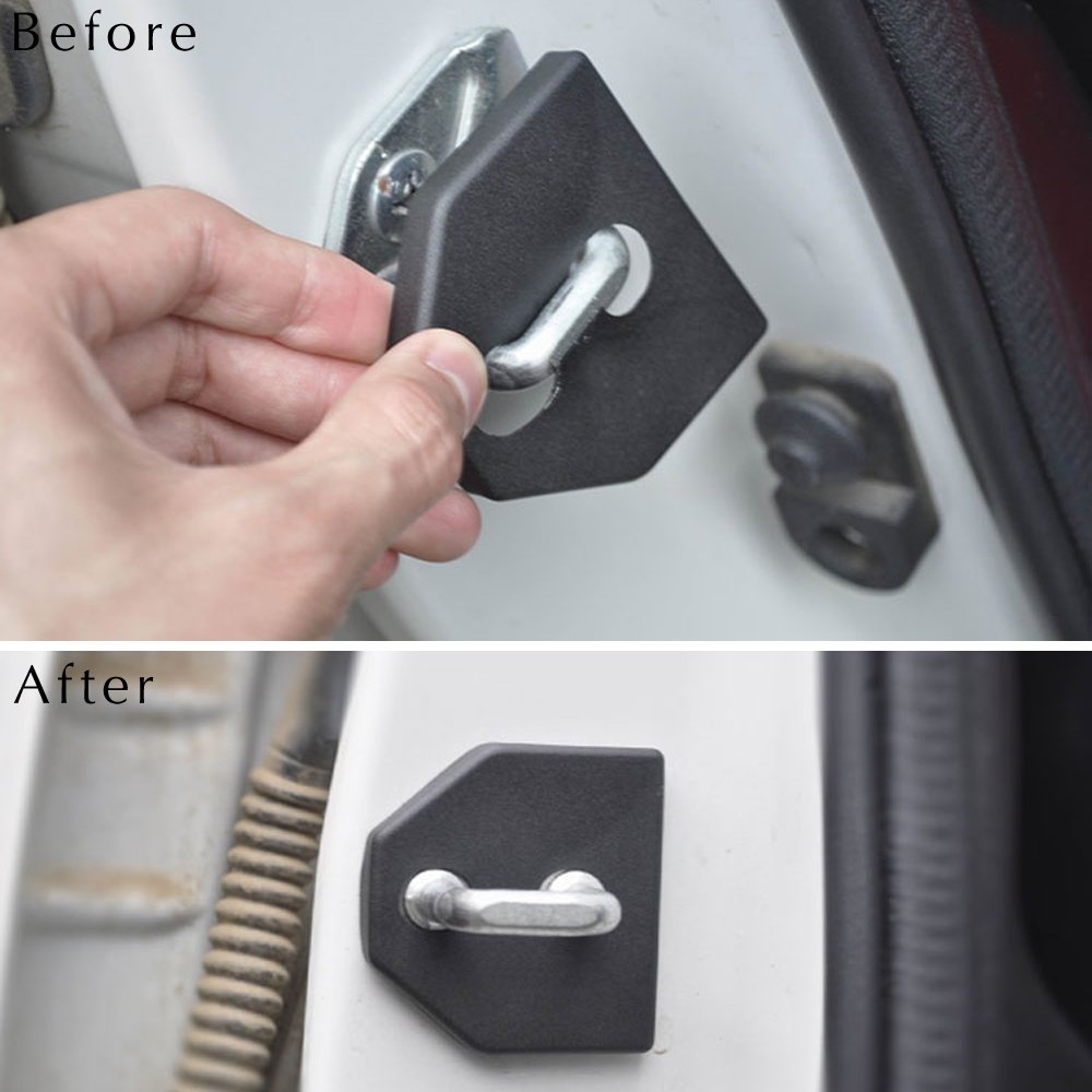 MAITE Car Door Lock Protective Cover for Subaru Forester Outback Legacy Impreza XV - Anti-Corrosion Door Striker Cover (4Pcs, Black) | Durable Protection Against Rust & Wear | Perfect for Off-Roading, Winter Driving & Daily Commute