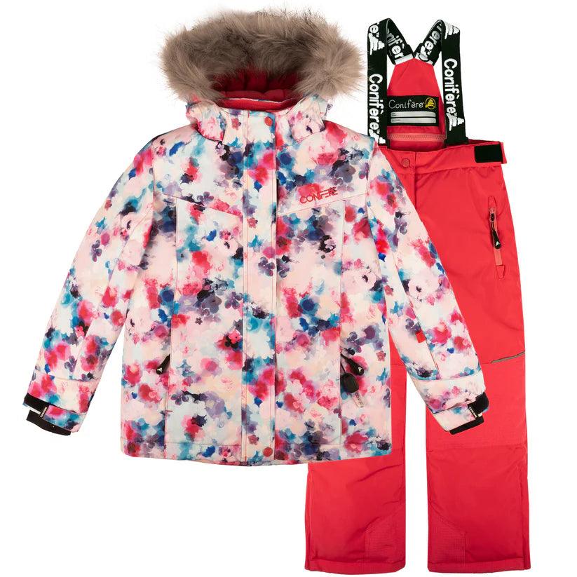 Conifere KOYA Girls Winter Snowsuit - Waterproof & Insulated Snow Jacket & Pants Set for Kids Size 7 - Perfect for Skiing, Snowboarding & Outdoor Winter Play