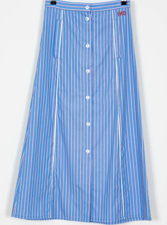 INDEE Women's Cotton Front Button Skirt - Size 10Y L - Casual Summer Midi Skirt for Beach, Vacation & Everyday Wear