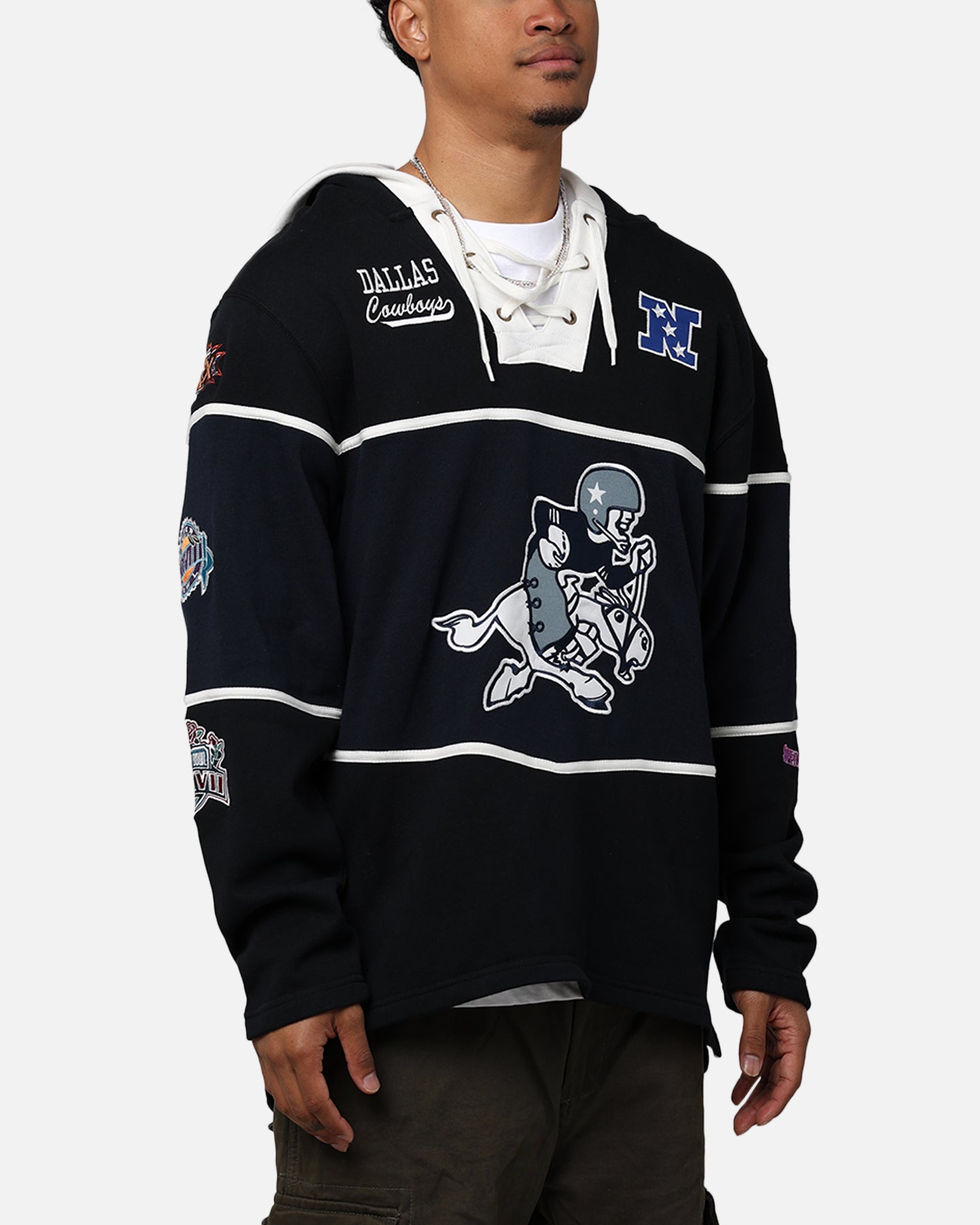 47 Brand Dallas Cowboys Super Bowl Gridiron Hoodie for Men - Jet Black NFL Football Fan Apparel - Perfect for Game Day & Casual Wear