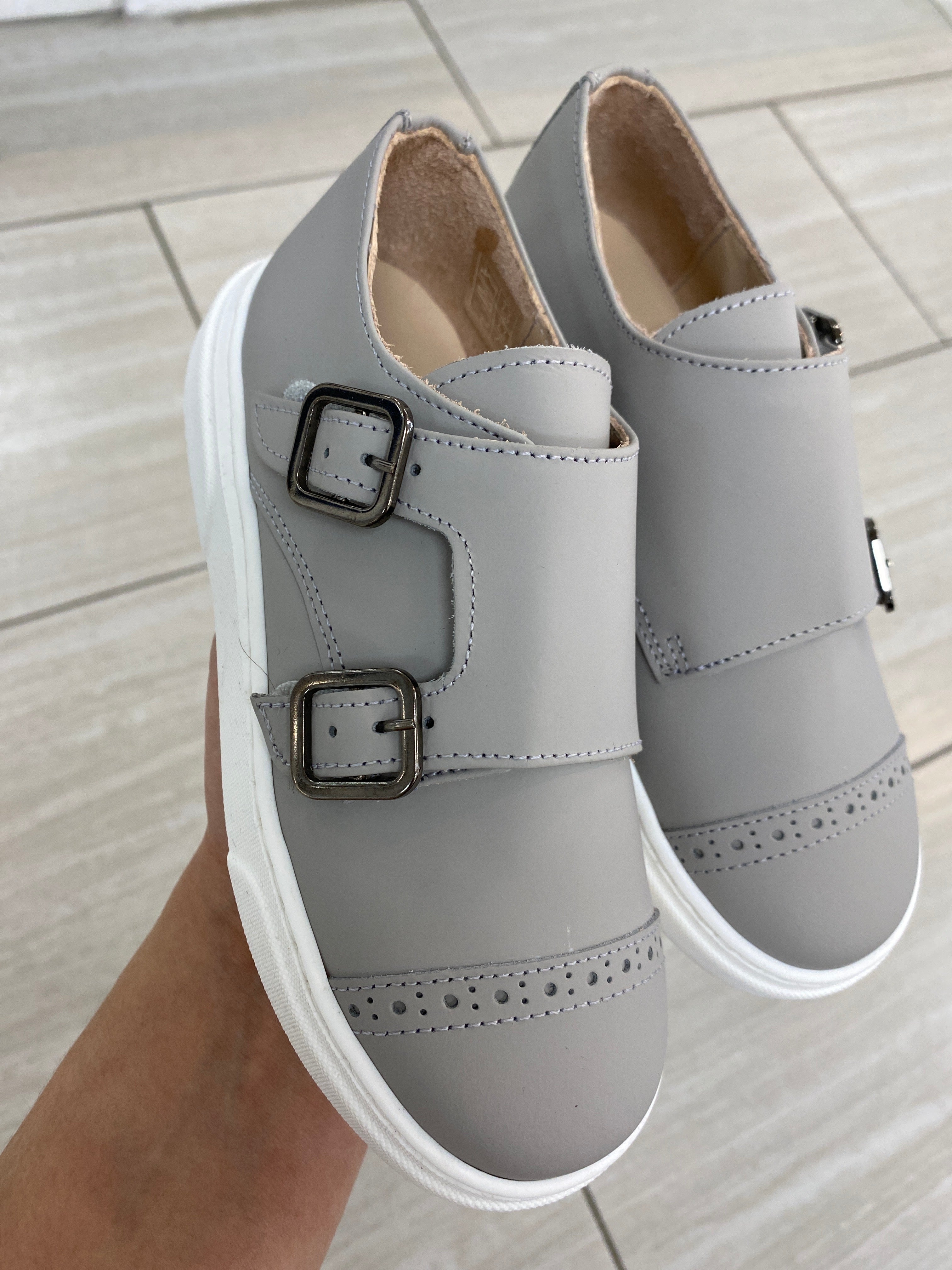 Blublonc Grey Rubber Captoe Dress Sneakers for Men - Comfortable & Stylish Casual Work Shoes - Perfect for Office, Business, and Formal Occasions