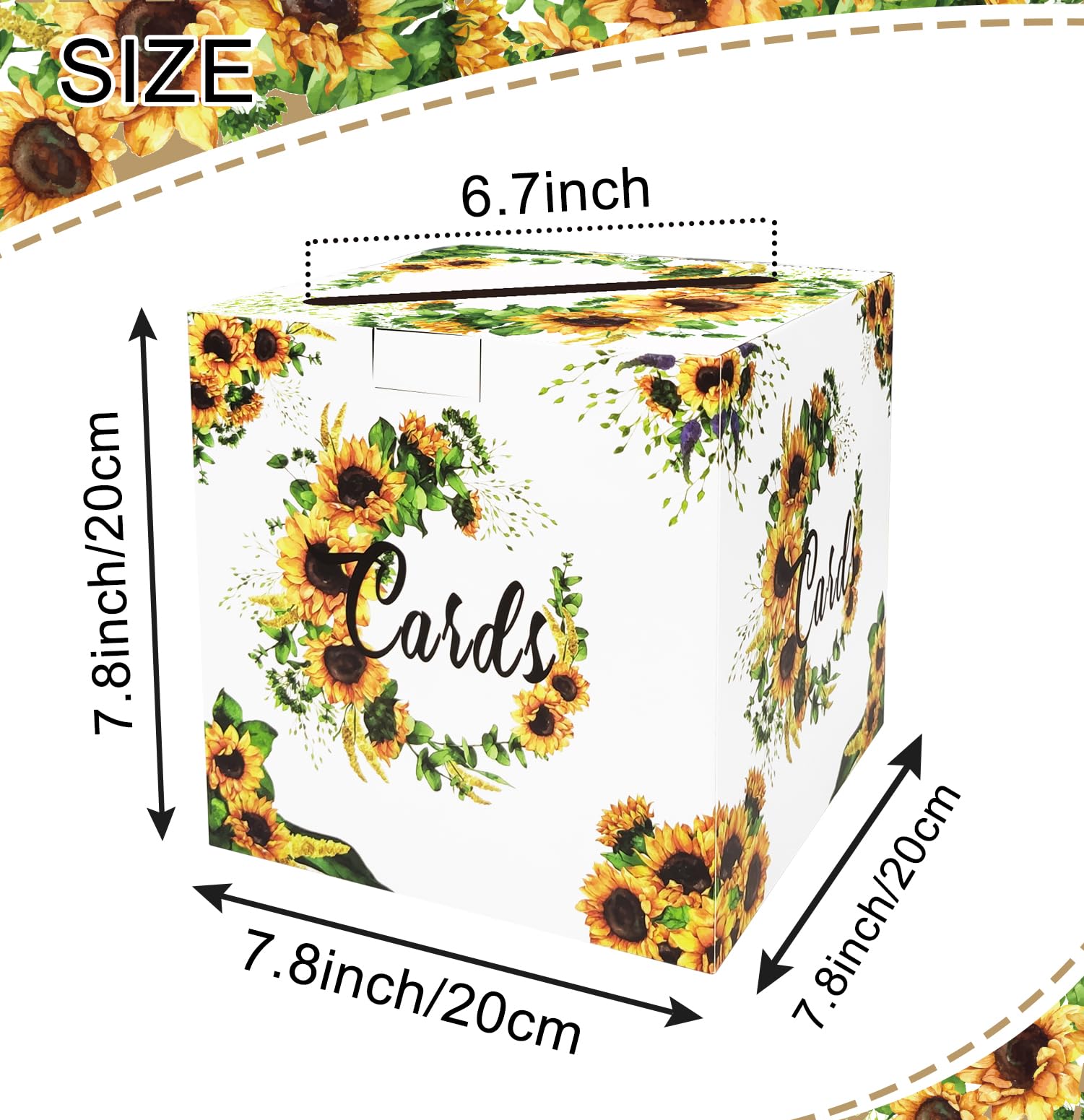 SIETDESEO Floral Money Gift Card Holder Box - Elegant Sunflower Design for Wedding, Birthday, Baby Shower & Bridal Shower Party Supplies | Perfect for Cash Gifts, Gift Cards & Special Occasions
