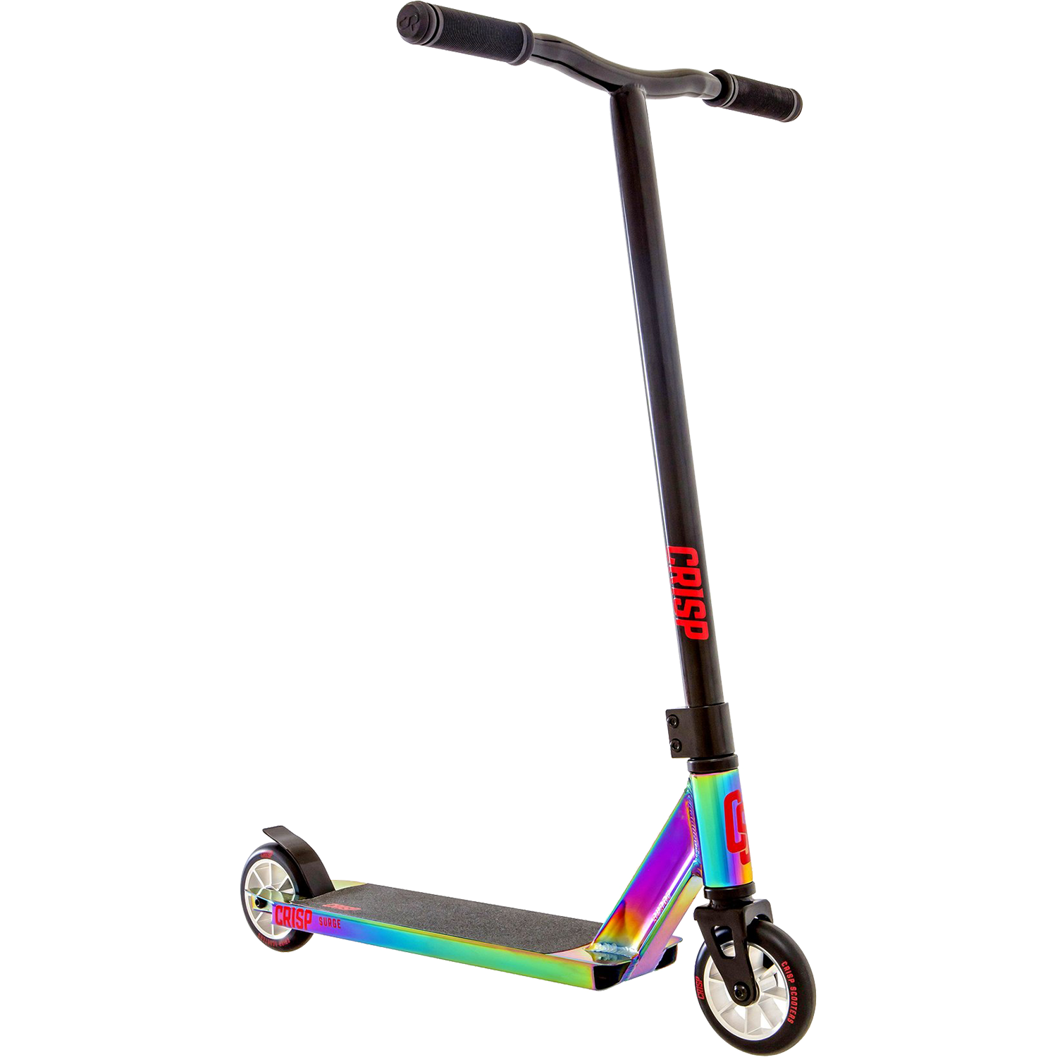 Crisp Surge Electric Scooter - High Speed, Lightweight & Foldable for Commuting (Color Chrome/Black/Red) | Perfect for Urban Travel, Campus Rides & Last-Mile Transportation
