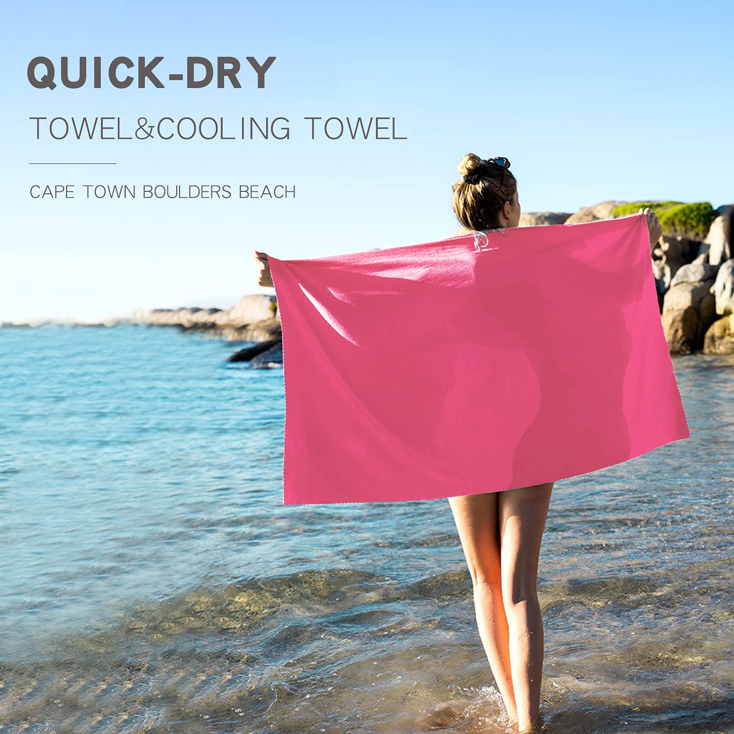 Large Cooling Towel with Box - Portable Travel & Workout Towel for Gym, Yoga, Cycling, Running, Hiking - Quick Dry & Sweat Absorbent Fitness Neck Towel for Outdoor Sports & Hot Weather