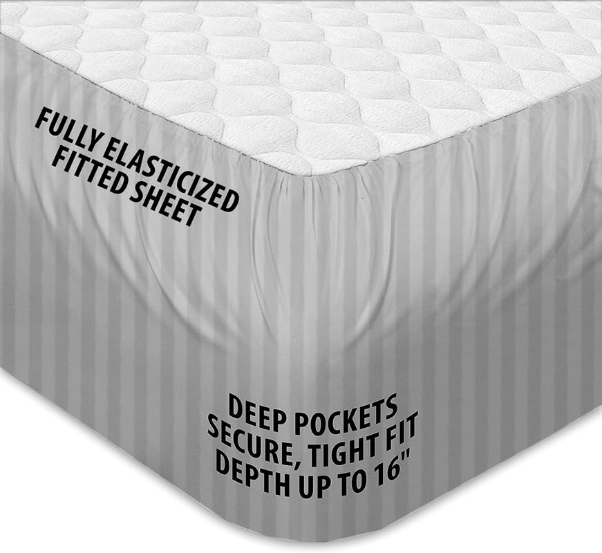 Rajlinen 100% Cotton Split King Sheet Set for Adjustable Beds - 16