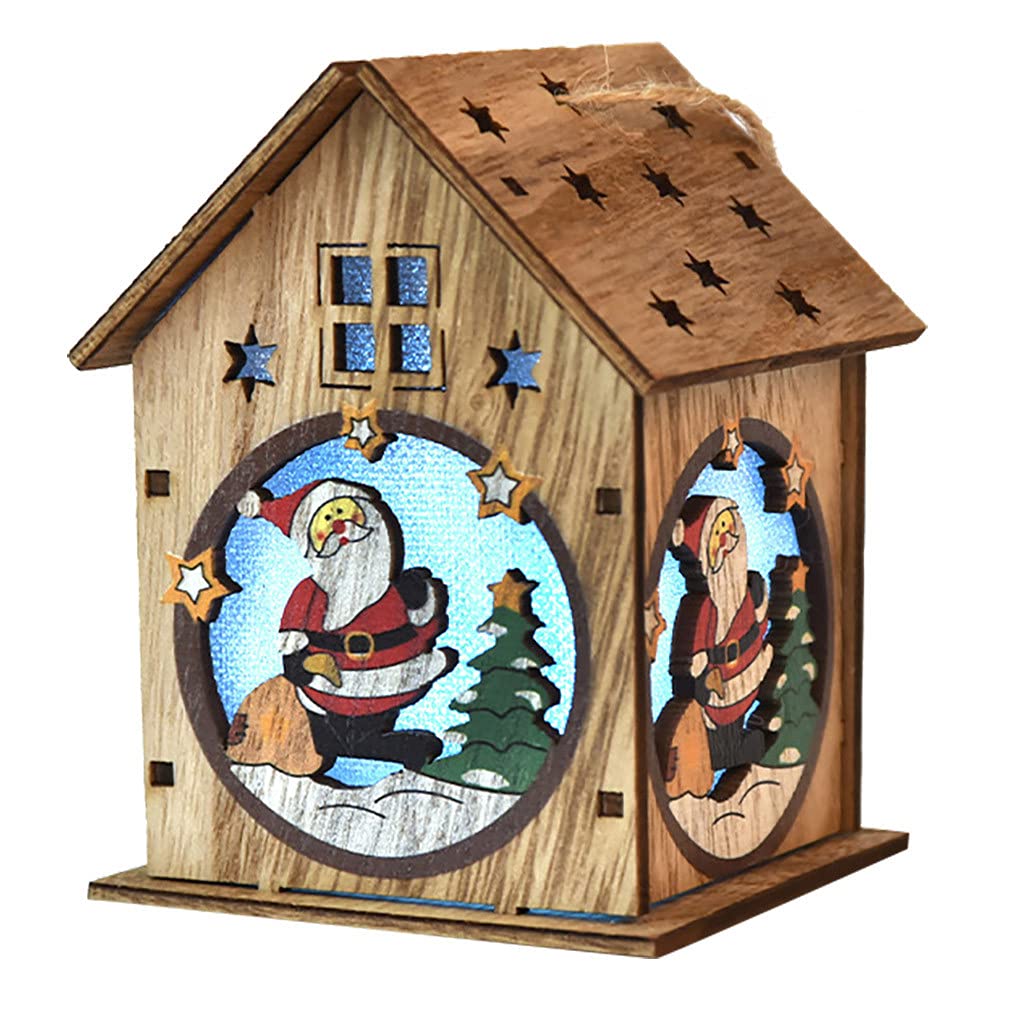 Best Custom Christmas Ornaments - Wooden Lighted Cabins for Indoor & Outdoor Holiday Decor | DIY Christmas Tree & Window Decorations | Perfect for Parties, Gifts & Festive Home Decoration