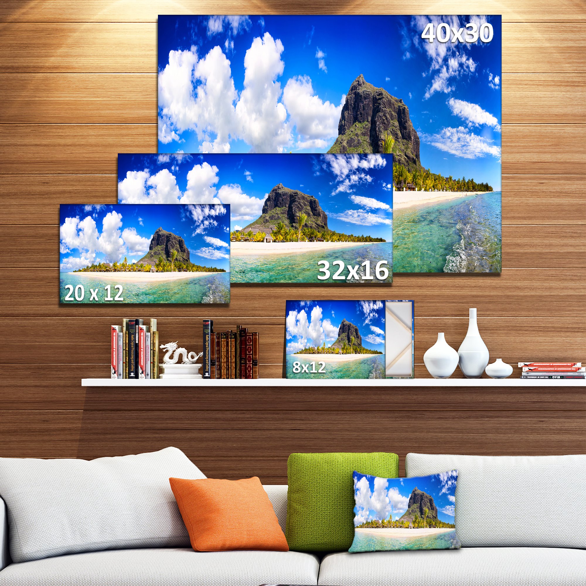 Stunning Mauritius Beach Panorama Canvas Art Print - Tropical Coastal Wall Decor for Living Room, Bedroom & Office