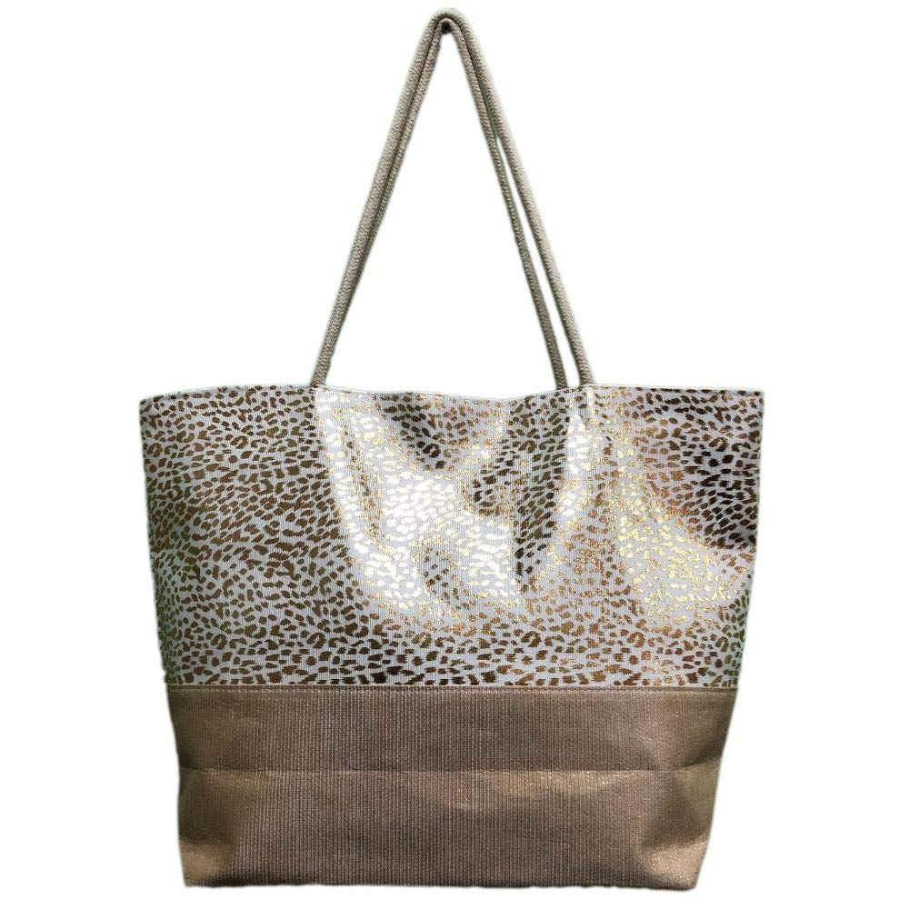Large Beach Tote Bag with Zipper Closure & Cotton Rope Handles - Perfect for Gym, Travel, Beach Day & Everyday Use