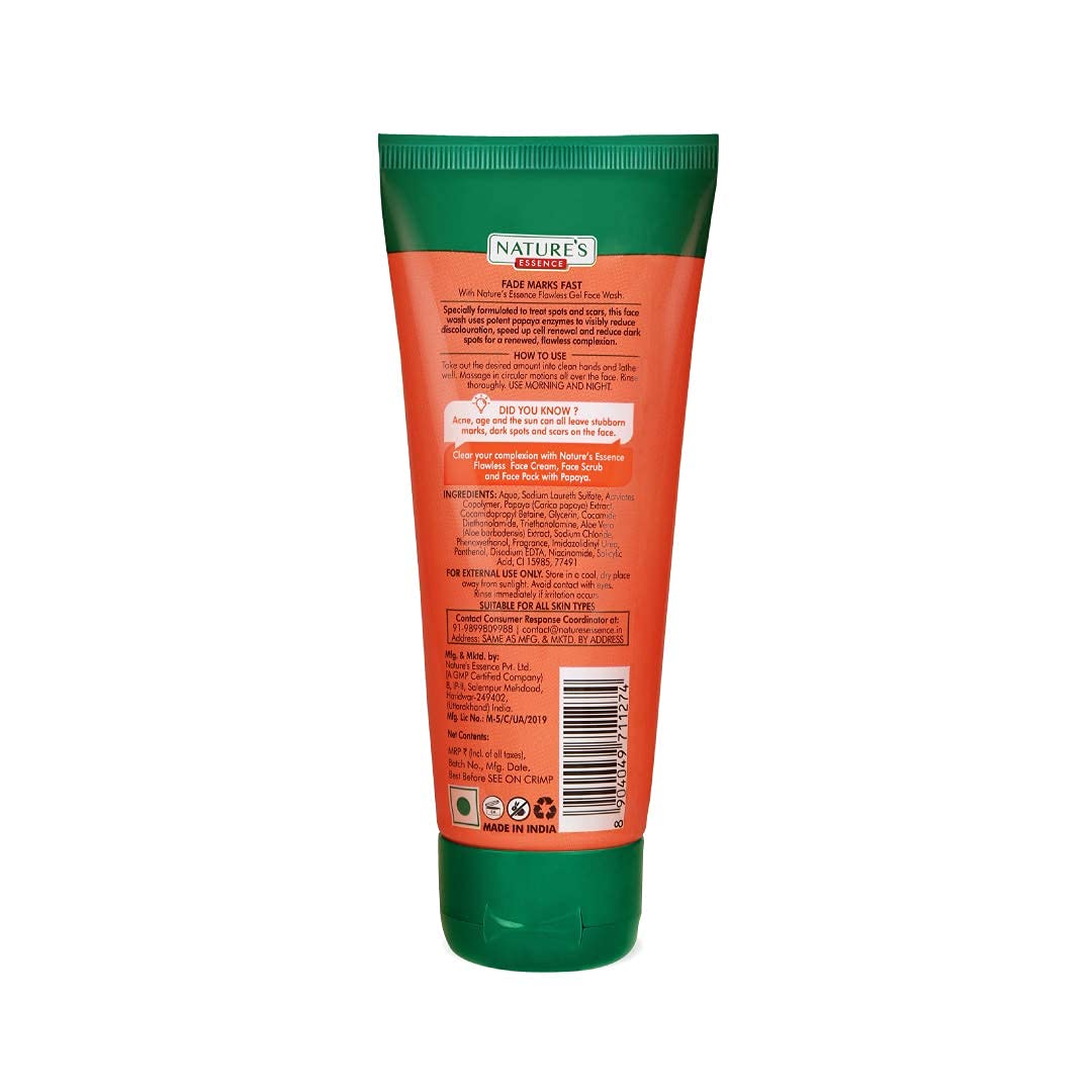 Nature's Essence Perfect Papaya Face Wash - 65ml (Pack of 4) | Gentle Exfoliating & Brightening Facial Cleanser for Glowing Skin | Perfect for Daily Skincare Routine & Travel