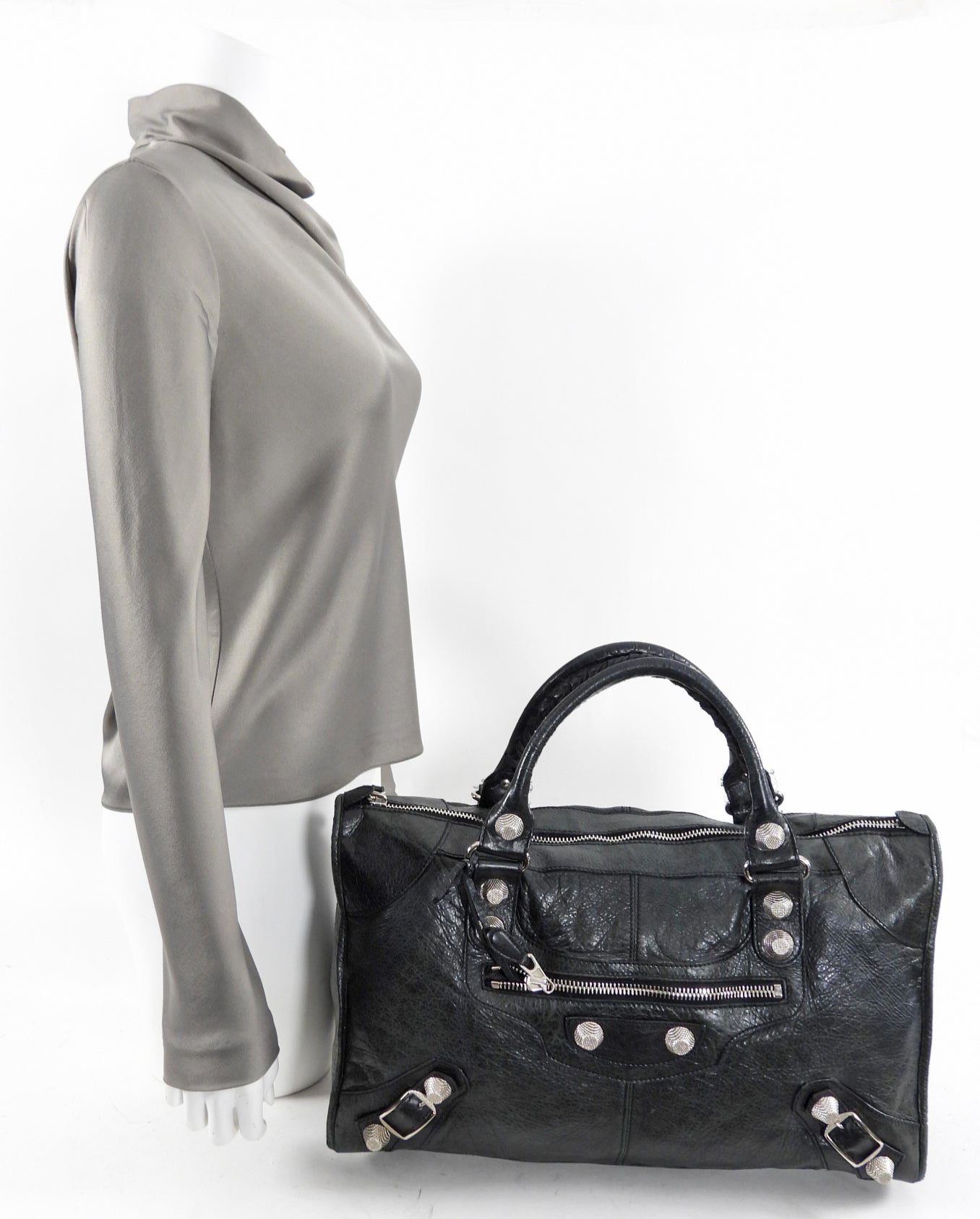 Balenciaga Black Leather Giant 21 Work Bag for Women | Luxury Designer Handbag for Office, Travel & Everyday Use
