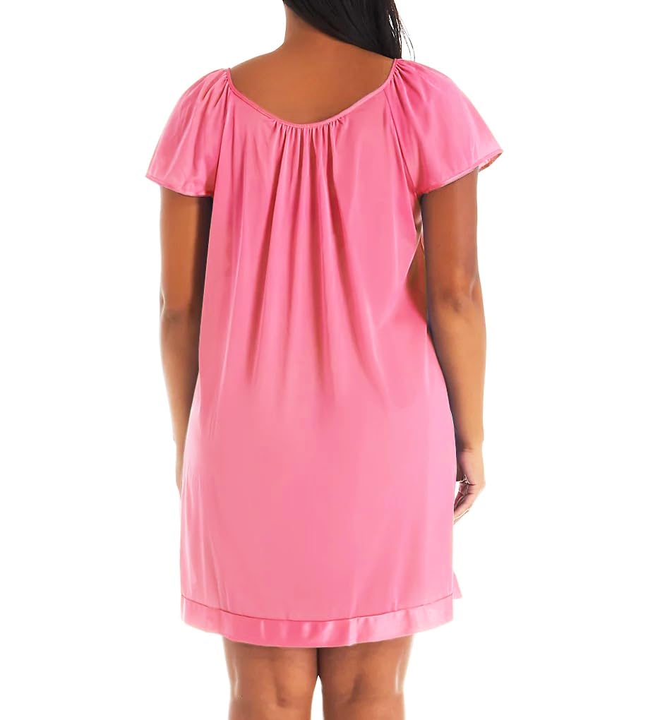 Exquisite Form 30109 Women's Nylon Tricot Flutter Sleeve Knee-Length Nightgown - Soft & Comfortable Sleepwear for Relaxing at Home or Overnight Travel