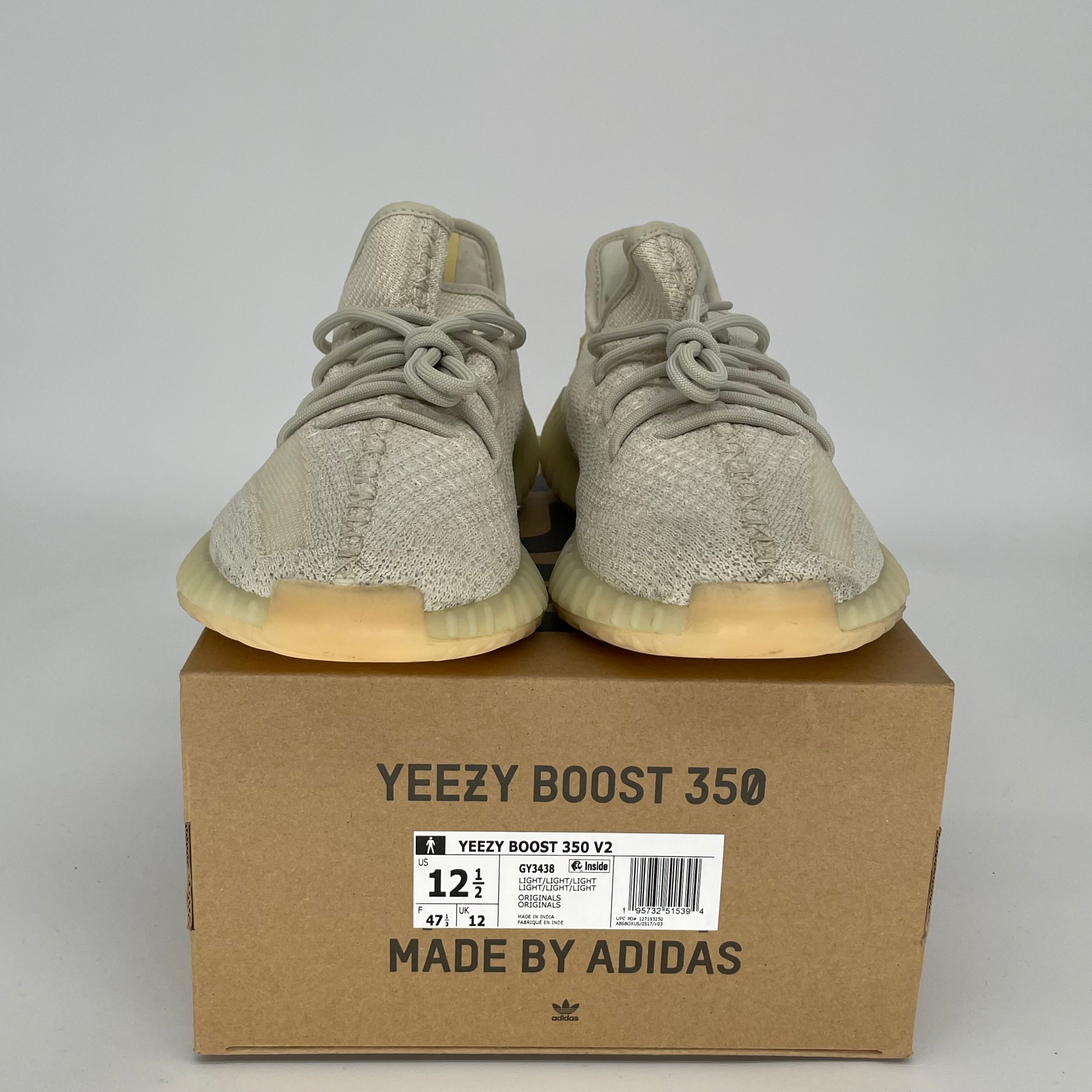Adidas Yeezy Boost 350 V2 Light Sneakers - Size 12.5 (GY3438) | Men's Running Shoes for Casual Wear & Gym Workouts