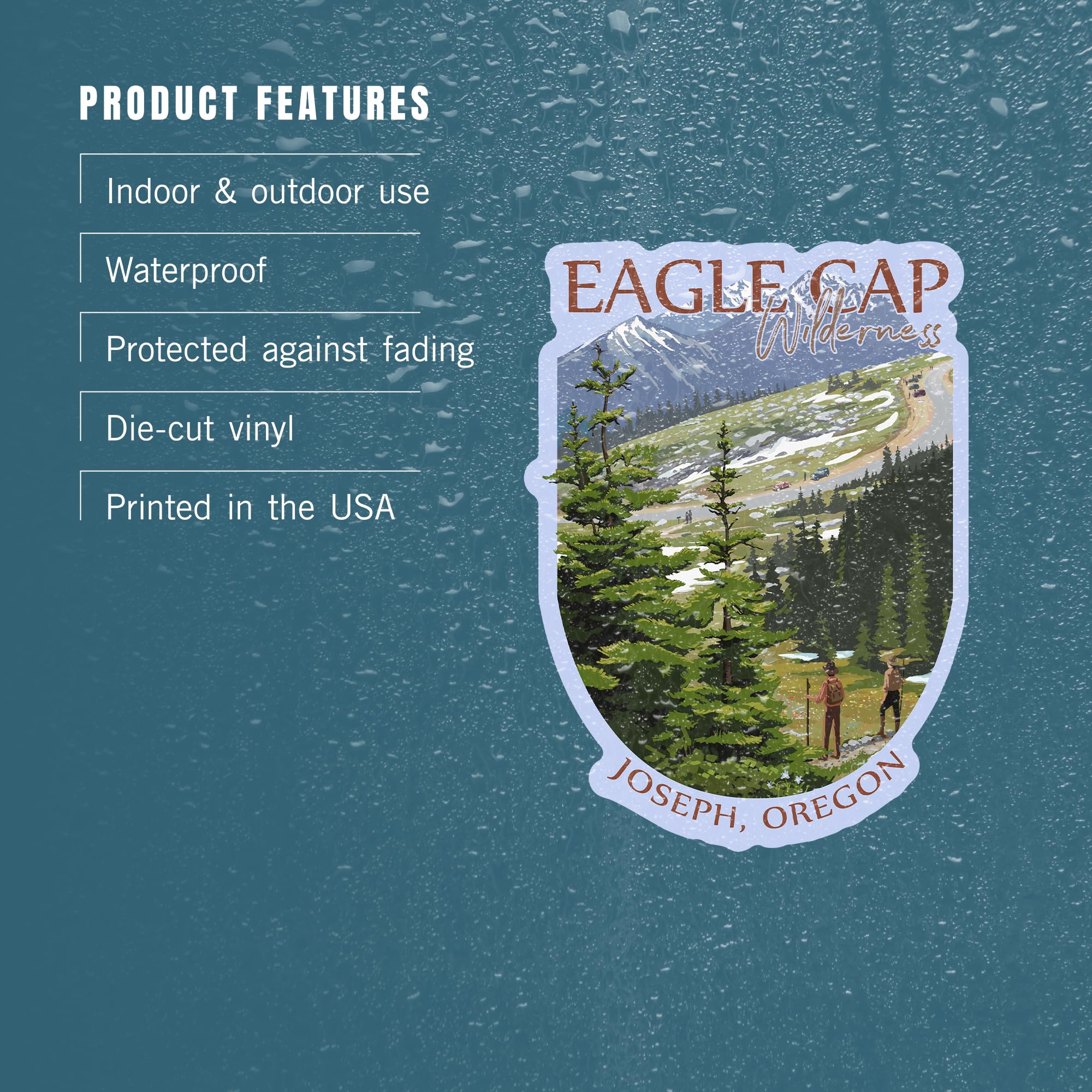 Joseph Oregon Eagle Cap Wilderness Vinyl Stickers - 1 to 3 Inch Waterproof Die-Cut Decals for Cars, Water Bottles, Laptops & Coolers - Perfect for Hiking Gear, Trail Ridge Road Adventures & Outdoor Enthusiasts