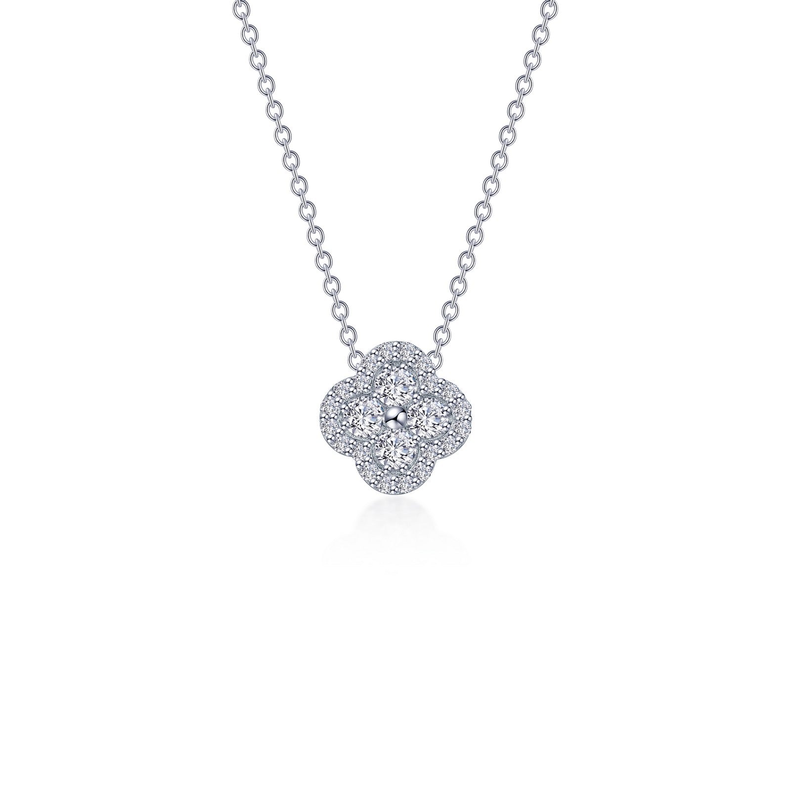 0.65 CTW Diamond Halo Pendant Necklace for Women - Elegant 14K Gold or Sterling Silver Jewelry Gift for Anniversary, Wedding, Valentine's Day