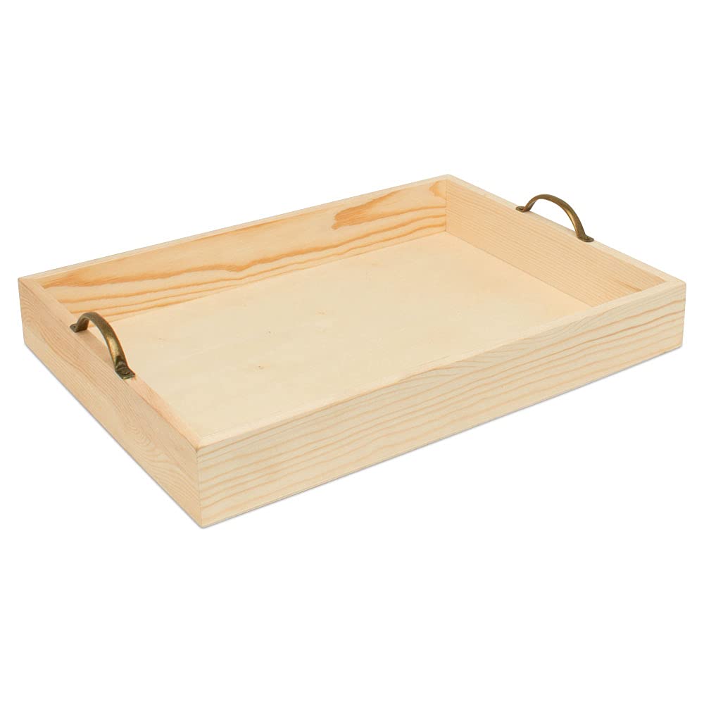 Unfinished Wood Nesting Serving Trays with Handles - Set of 5 (3-Piece Each) - DIY Craft Tray for Resin Art, Home Organization & Decorative Projects - Perfect for Kitchen, Dining, and Craft Room Use