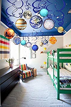 30Pcs Solar System Party Decorations - Outer Space Theme Hanging Planets, Swirls & Stars for Birthday, Baby Shower & Classroom Decor | Perfect for Space-Themed Parties & Astronomy Lovers