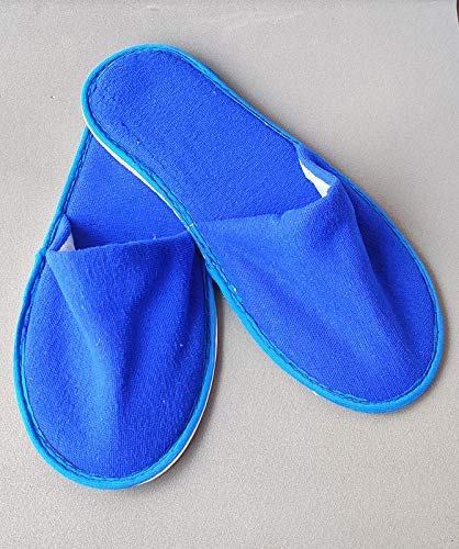 ZEONELY MART Unisex Comfort Disposable Slippers - Breathable Soft Hotel Slippers for Travel, Spa & Home Use - Free Size (Blue, 2 Pairs)