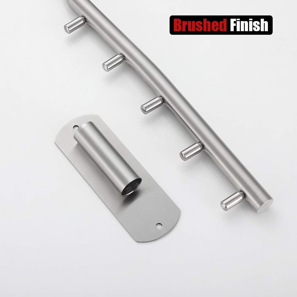 Stainless Steel Folding Clothes Hanger Rack with Swing Arm Hook - Wall Mounted Space Saving Closet Organizer for Drying & Storage (Brushed Finish, SHR100-BN) - Perfect for Small Apartments, Laundry Rooms & Closet Organization