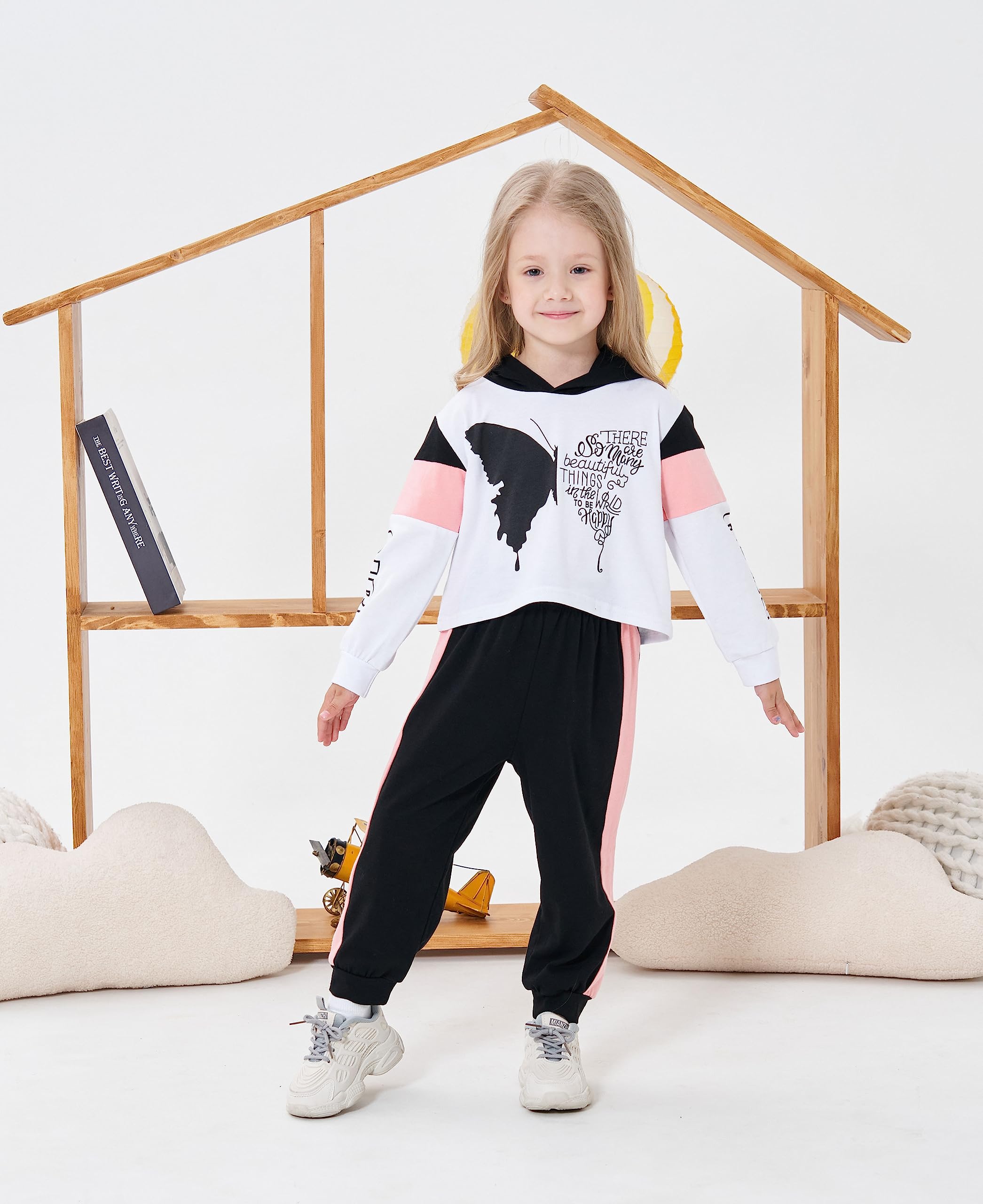 **Toddler Baby Girls Tie Dye Hoodie & Joggers Set - Long Sleeve Hooded Sweatshirt Outfit for Playtime & Casual Wear**