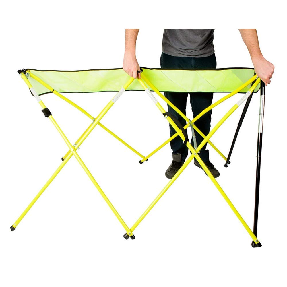 5ft Portable Expanding Safety Barricade - Heavy Duty Yellow Security Barrier for Construction Sites, Crowd Control & Event Safety