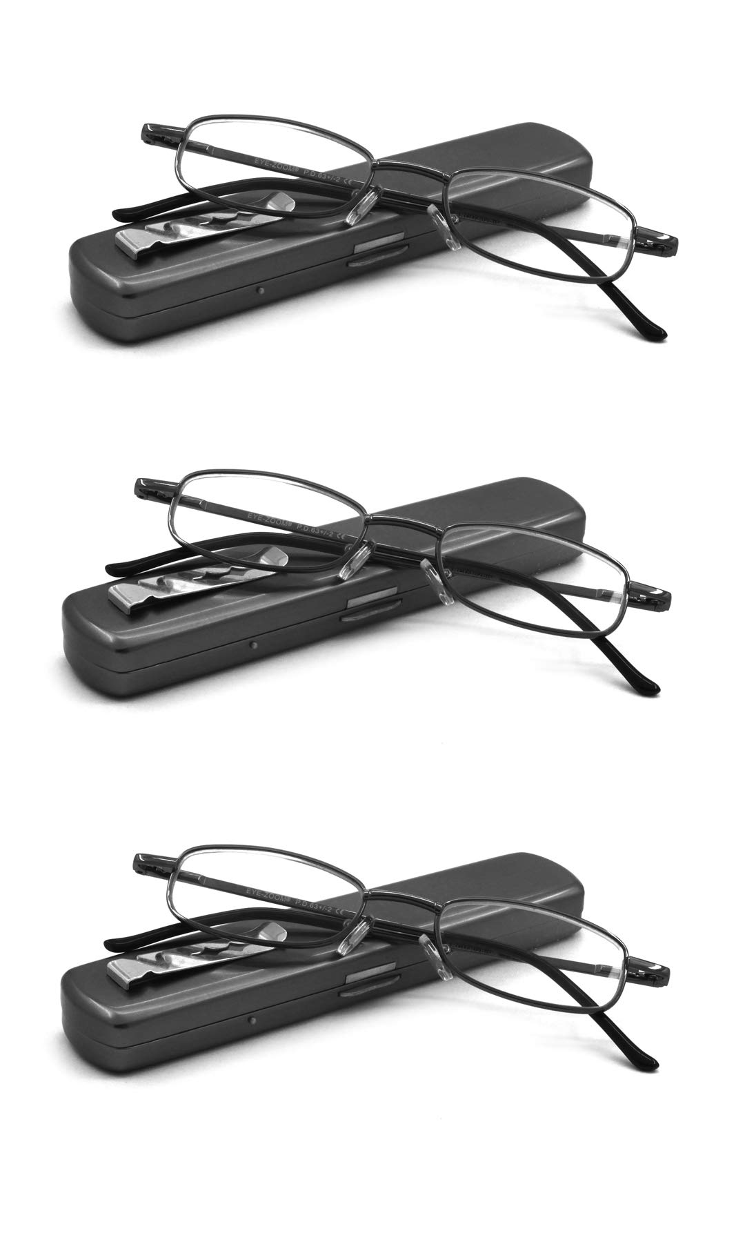 Lightweight Portable Metal Reading Glasses with Case - Blue Light Blocking for Men & Women - Perfect for Reading, Office Work, and Computer Use