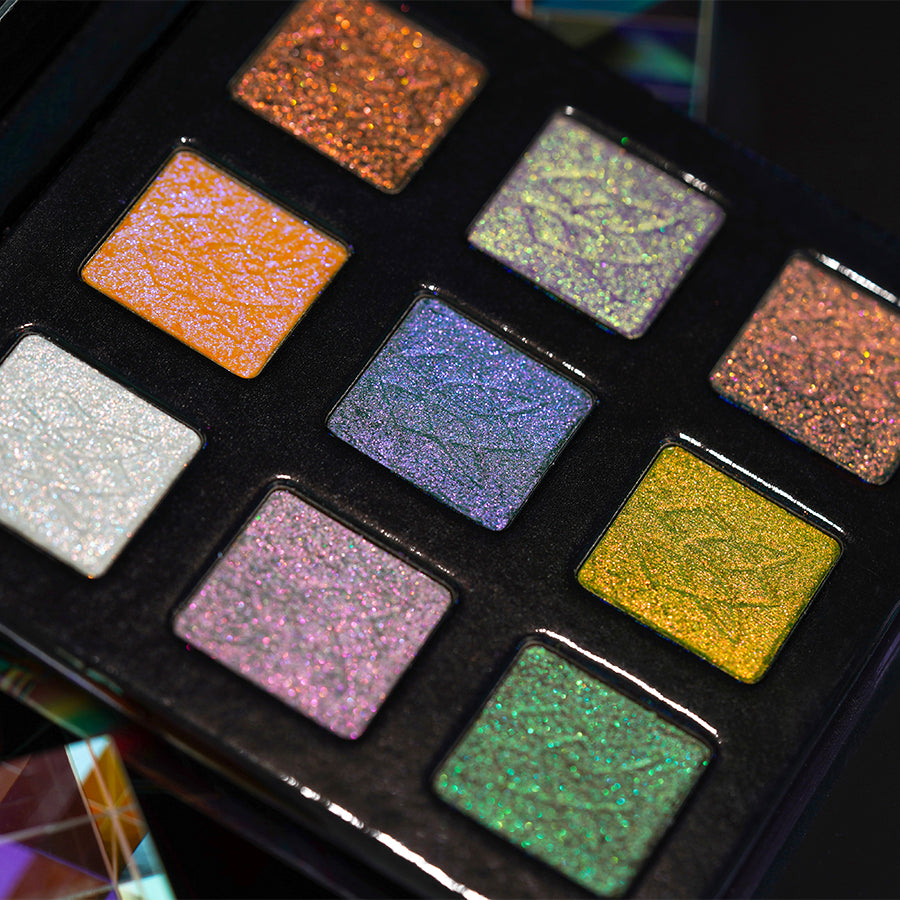 Badtothebrow Multichromatic Light Scattering Eyeshadow Palette - Vibrant Makeup for Party, Festival & Special Occasions