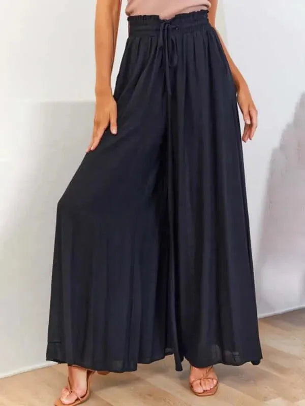 Women's Casual Loose Wide Leg Pants - Comfortable High Waist Flowy Trousers for Everyday Wear, Work & Travel
