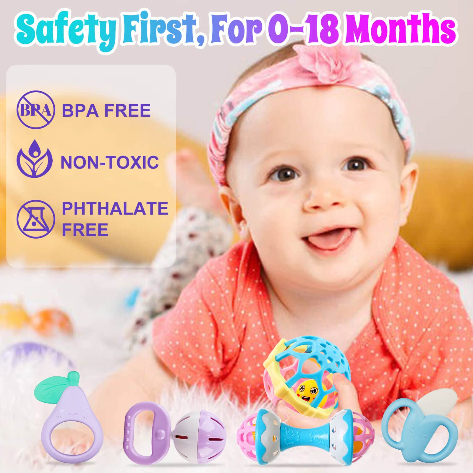 Best Baby Rattles for 0-12 Months - Soft Teething Toys & Infant Rattle Socks for Newborns, Boys & Girls | Perfect Baby Shower Gifts & Sensory Play for Early Development