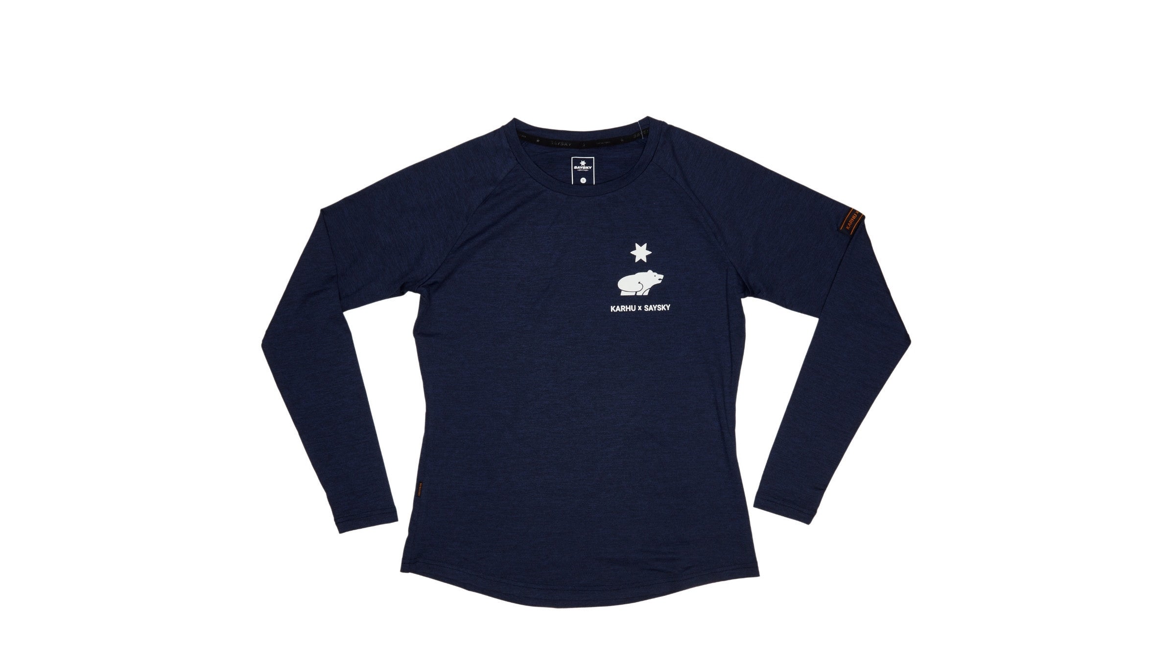 Women's Karhu x Saysky Pace Long Sleeve Running Shirt - Blue Melange | Lightweight Performance Top for Jogging & Outdoor Activities